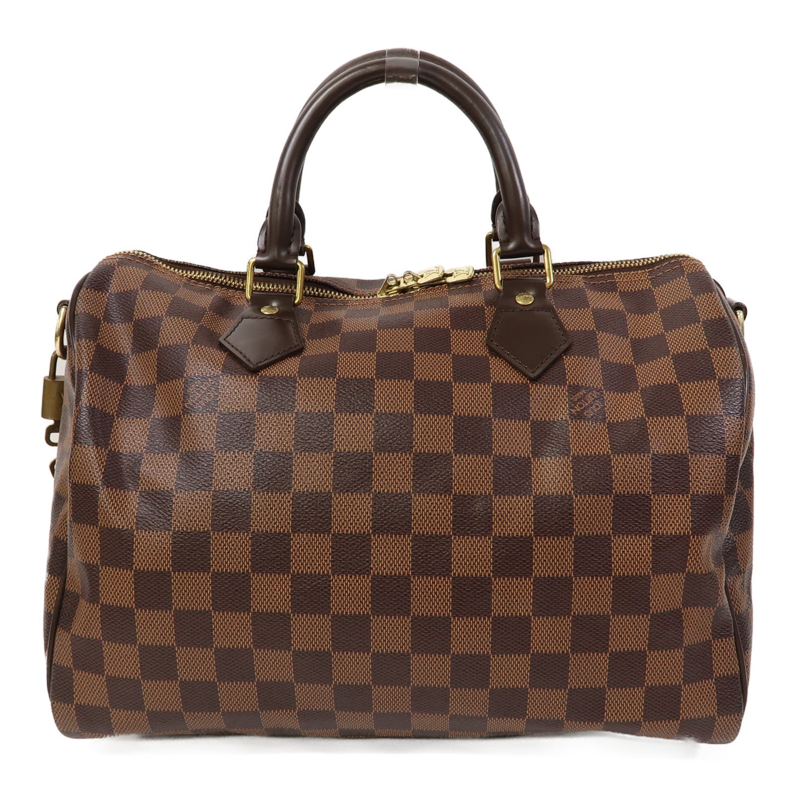 LOUIS VUITTON Damier Ebene Speedy 30金扣手挽肩背兩用袋啡色