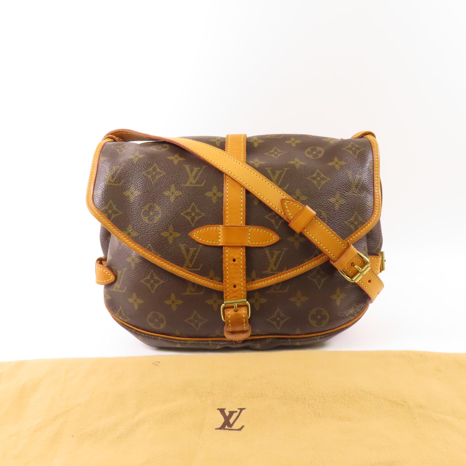 LOUIS VUITTON Monogram Saumur 30金扣肩背袋