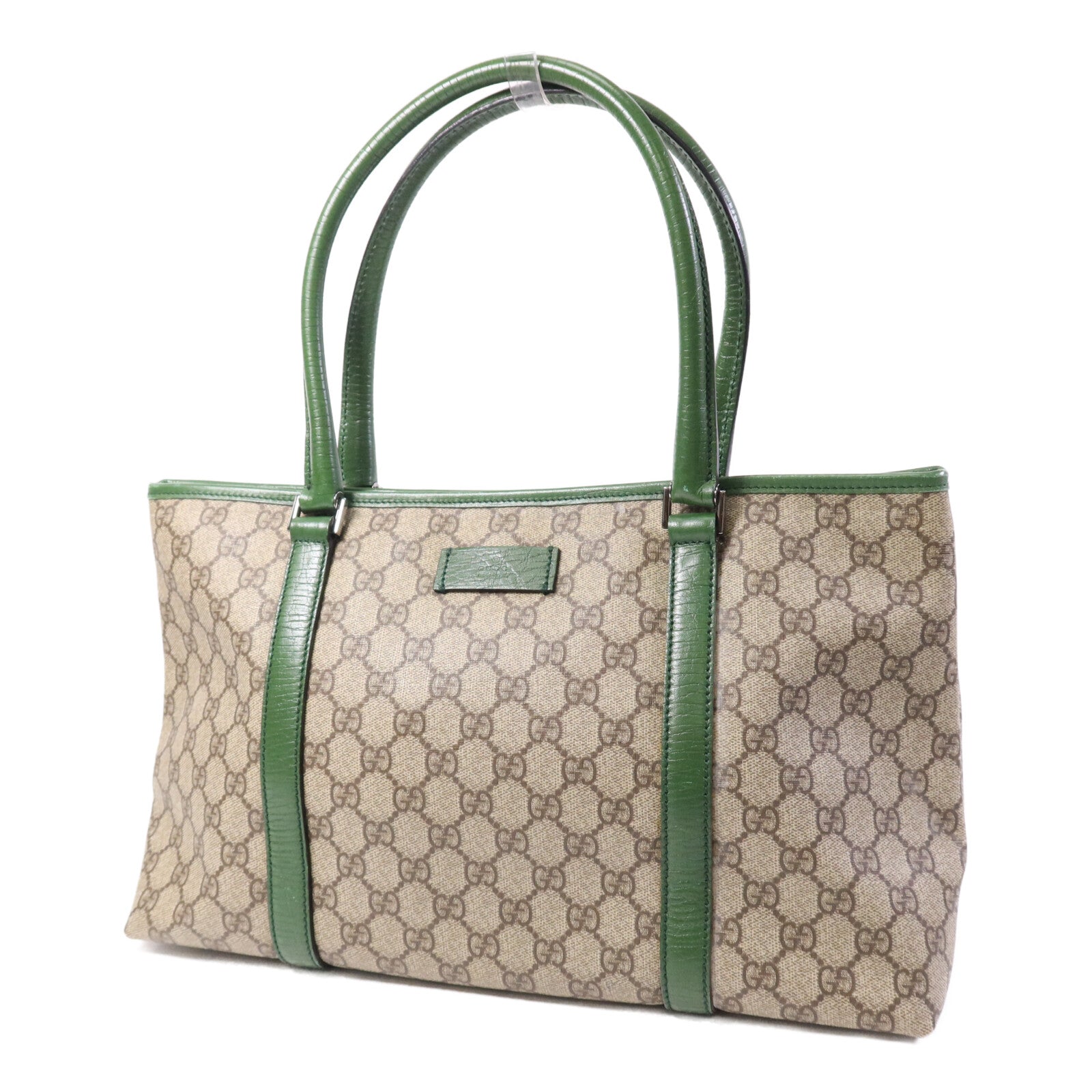GUCCI GG帆布Tote Bag銀扣手挽袋