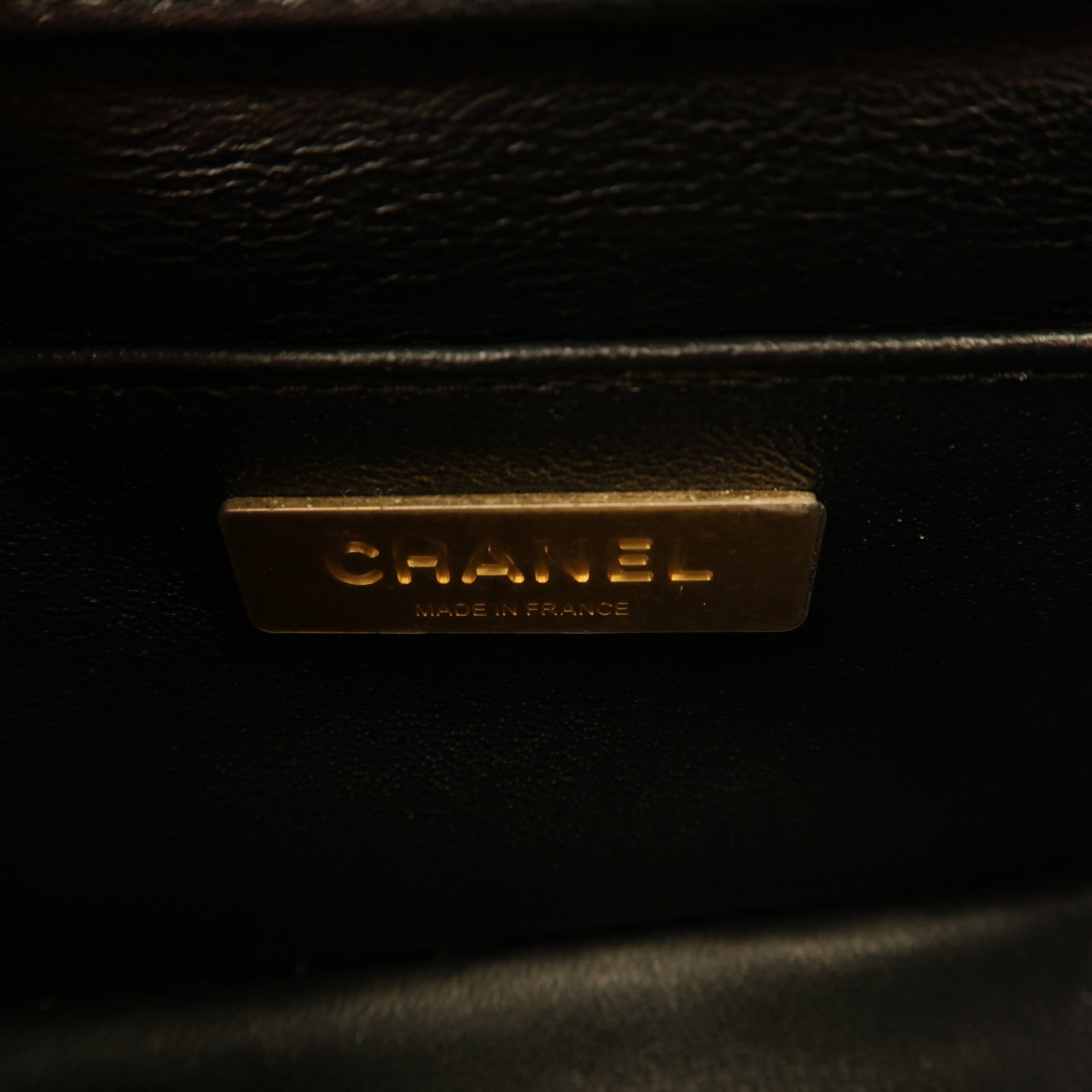 CHANEL 羊皮皮革Chain Shoulder金扣鏈帶肩背袋黑色