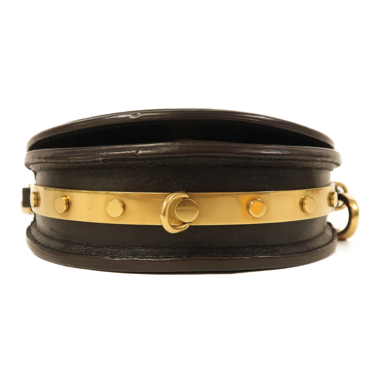 Chloe 牛皮皮革Small Nile Bracelet Bag金扣手挽肩背兩用袋黑色