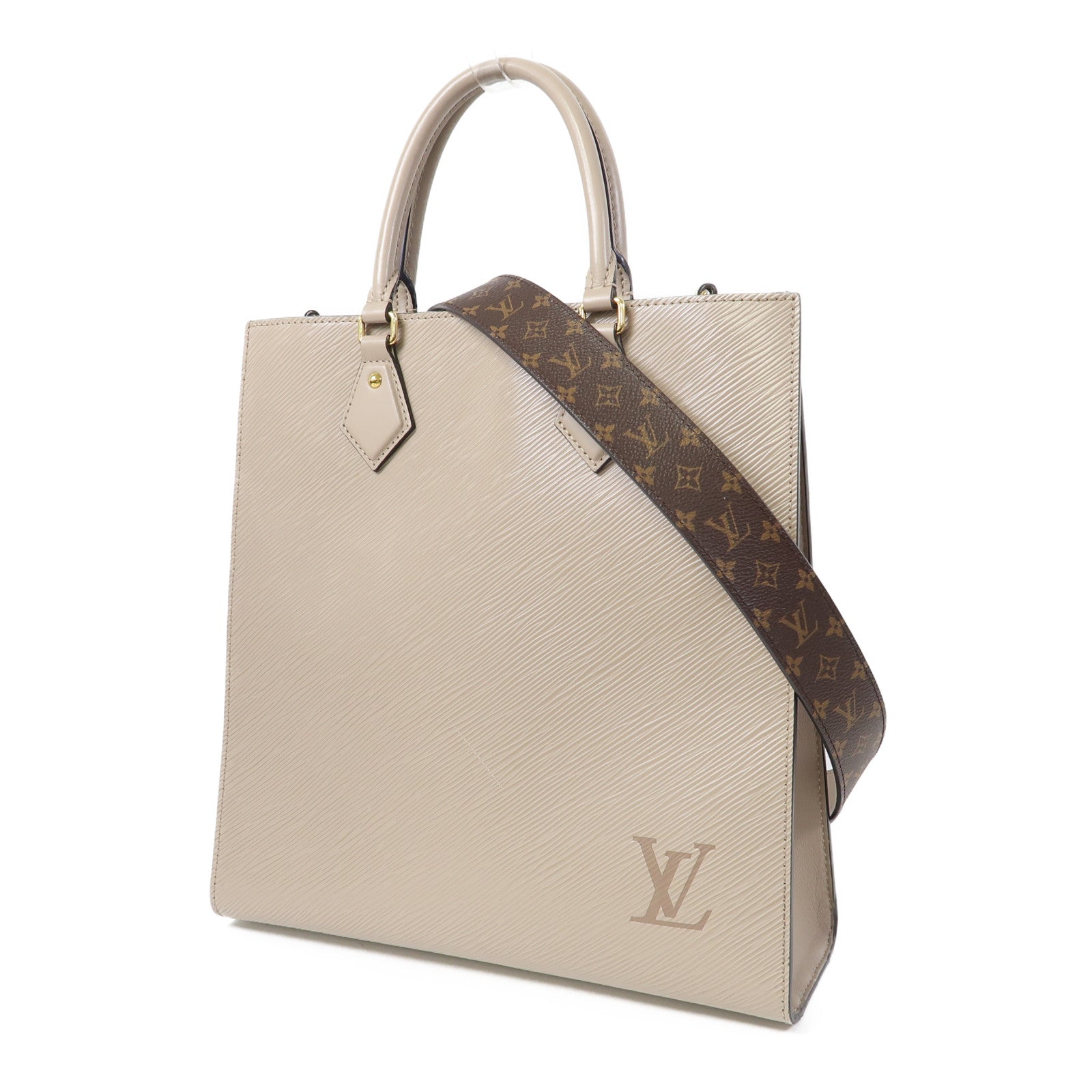 LOUIS VUITTON (PRICE DOWN) LV GHW Sac Plat PM 2 Way Shoulder Bag M58658 Epi Khaki