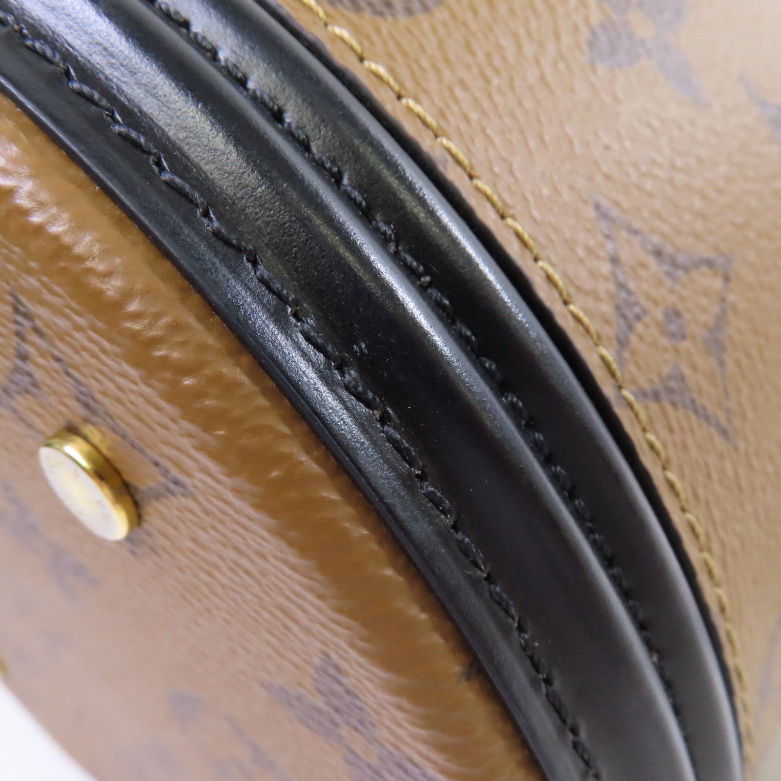 LOUIS VUITTON 【激減優惠】Monogram Reverse Cannes 2Way Shoulder Bag金扣手挽肩背兩用袋啡色/黑色