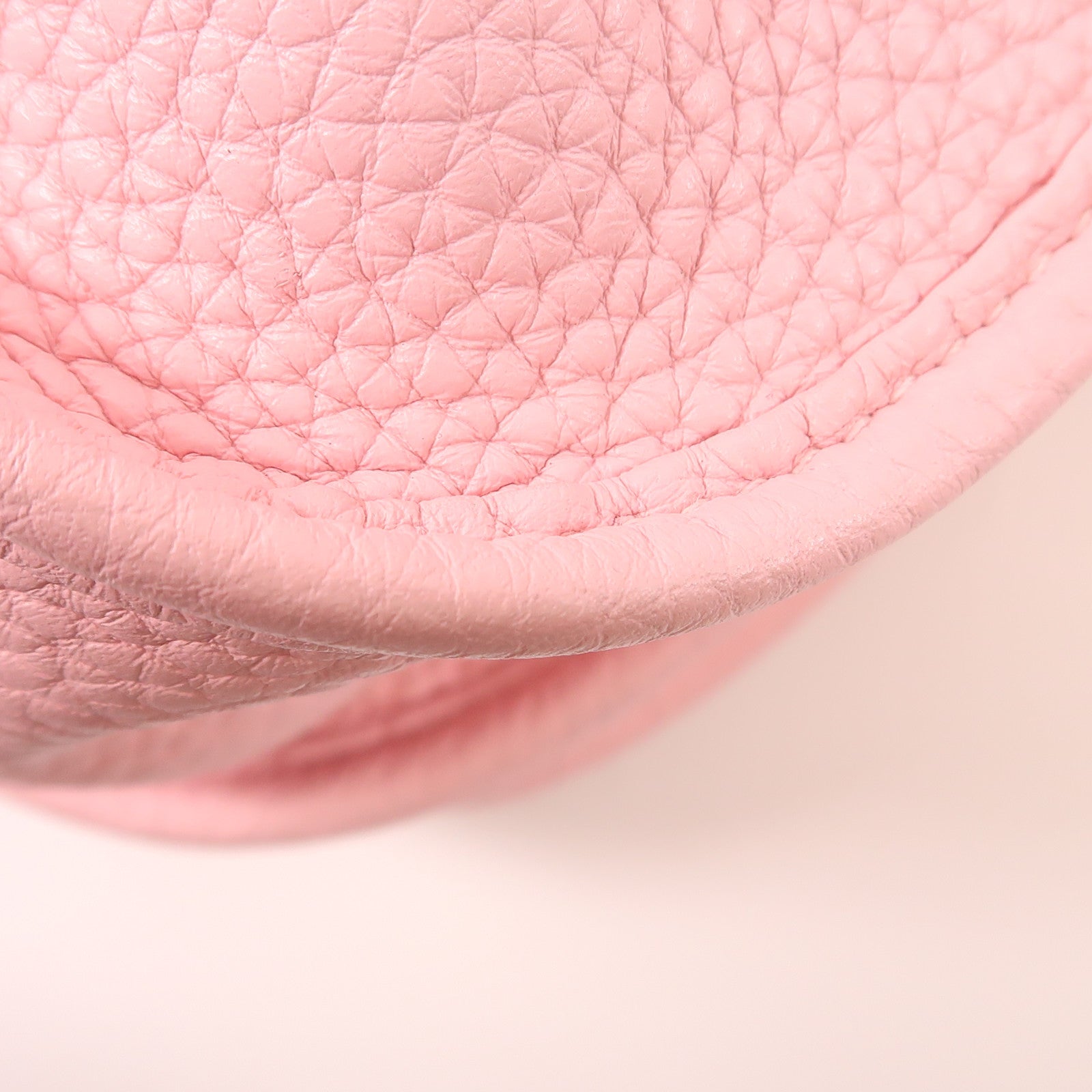 HERMES Clemence皮革Evelyne GM銀扣肩背袋Rose Sakura粉紅色