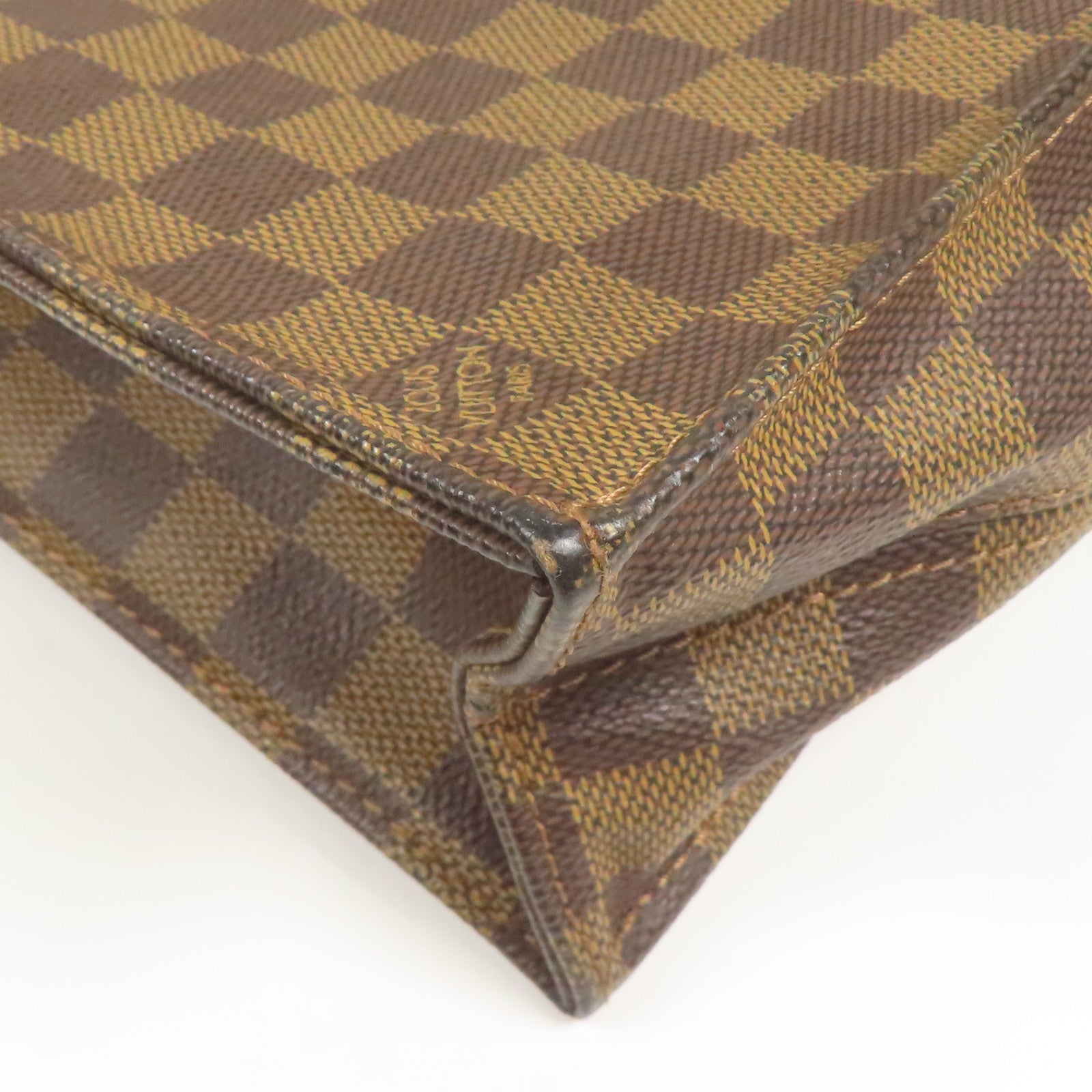 LOUIS VUITTON Damier Sac Plat金扣手挽袋