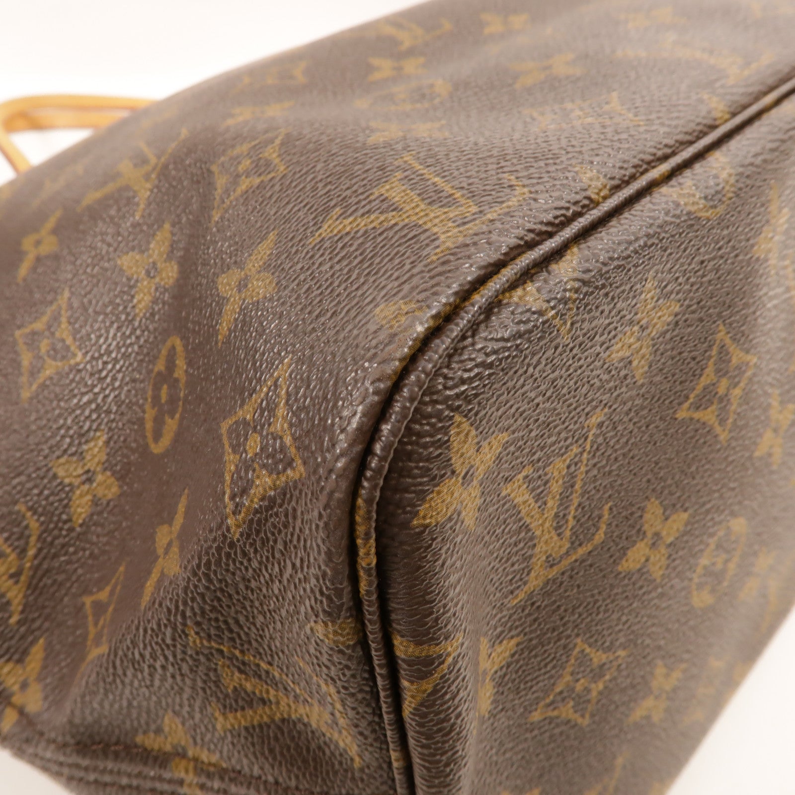LOUIS VUITTON Monogram Neverfull MM金扣手挽袋