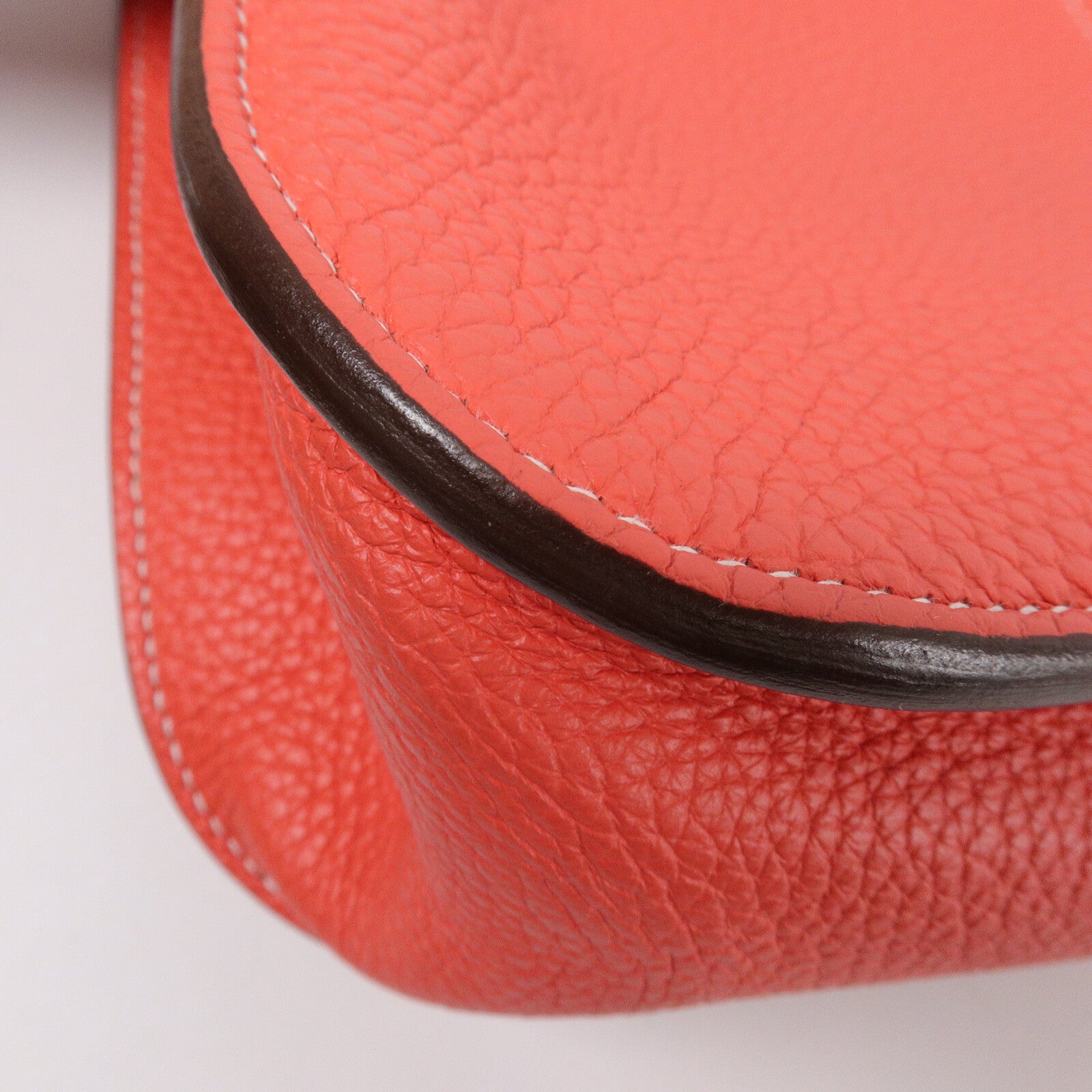 HERMES Clemence皮革Halzan 31手挽肩背兩用袋Rose Jaipur/Capucine