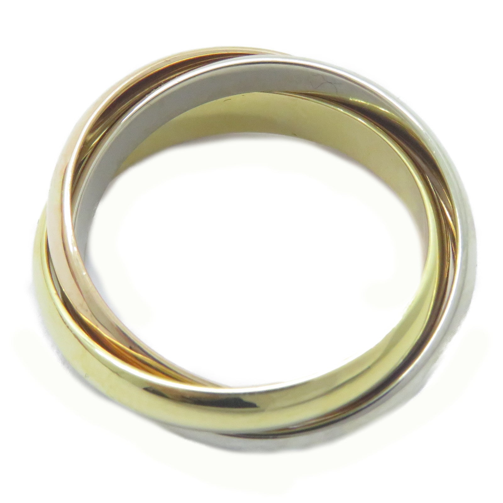 CARTIER 18K黃金/白金/玫瑰金Les Must De Trinity戒指Cartier#55/US#7.25