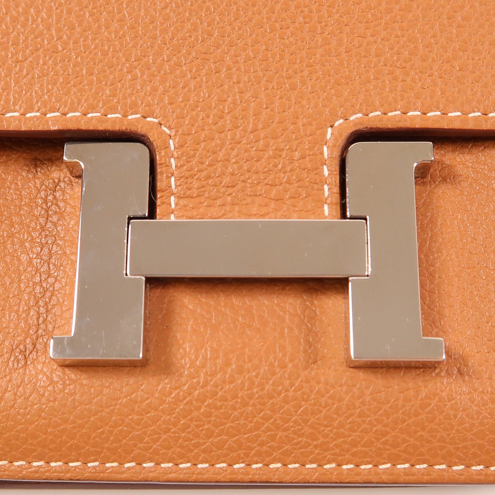 HERMES 【激減優惠】皮革Constance Slim銀扣手拿包
