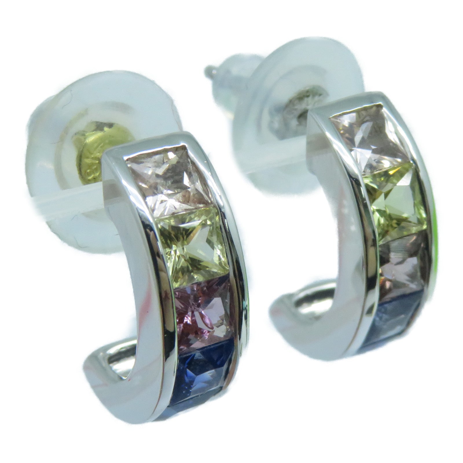 JEWELRY **【激減優惠】18K白金Earrings 1.60ct/1.50ct彩色寶石耳環
