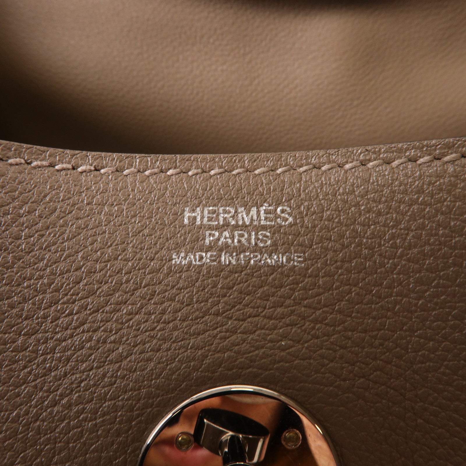HERMES Evercolour皮革Lindy 30銀扣手挽肩背兩用袋Gris Asphalt M8大象灰