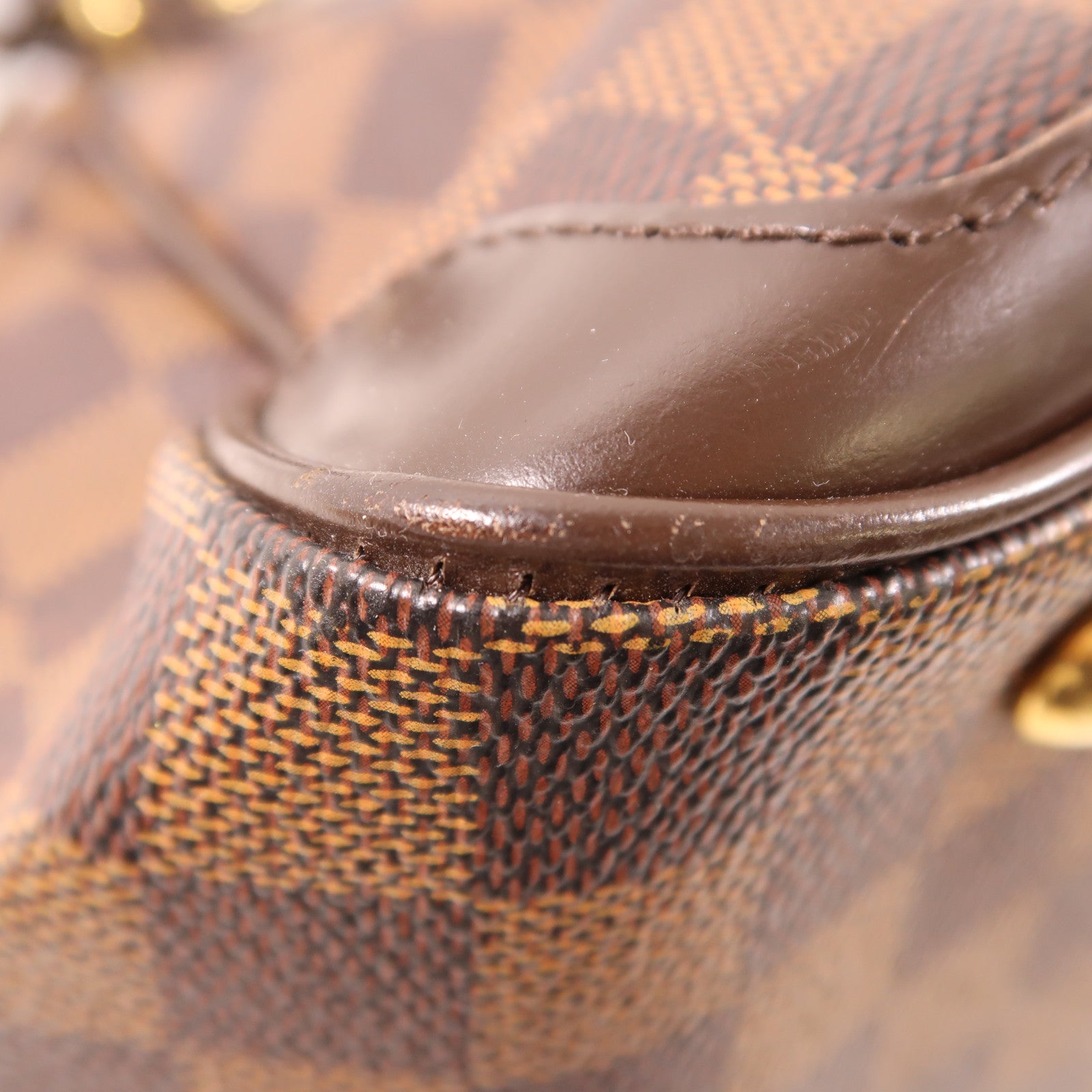 LOUIS VUITTON Damier Verona PM金扣肩背袋棕色