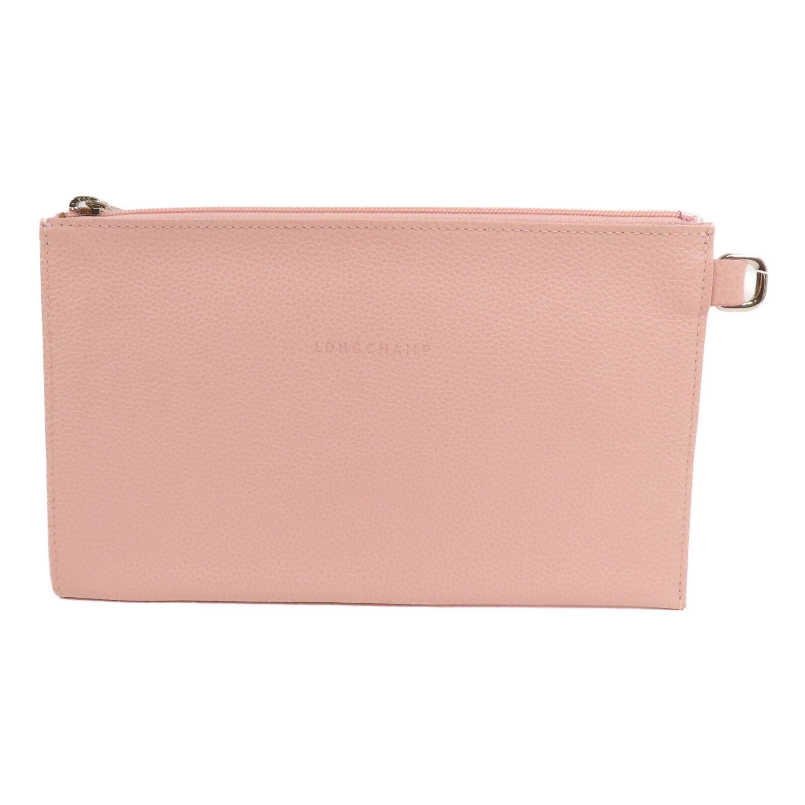 Longchamp 牛皮皮革Clutch銀扣手拿包
