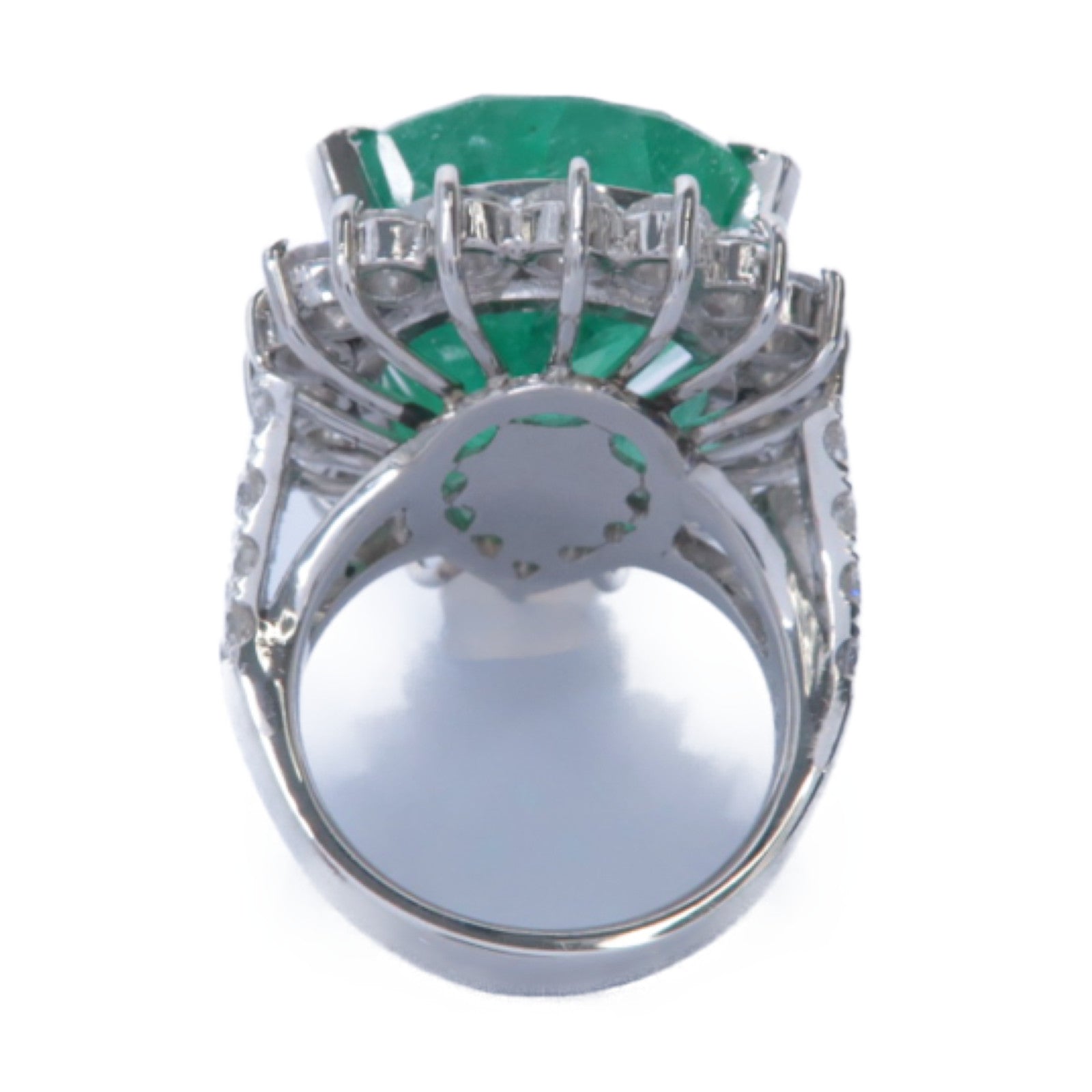 JEWELRY 【激減優惠】PT900鉑金Emerald Ring 23.613ct綠寶石/3.96ct鑽石戒指US#7.25