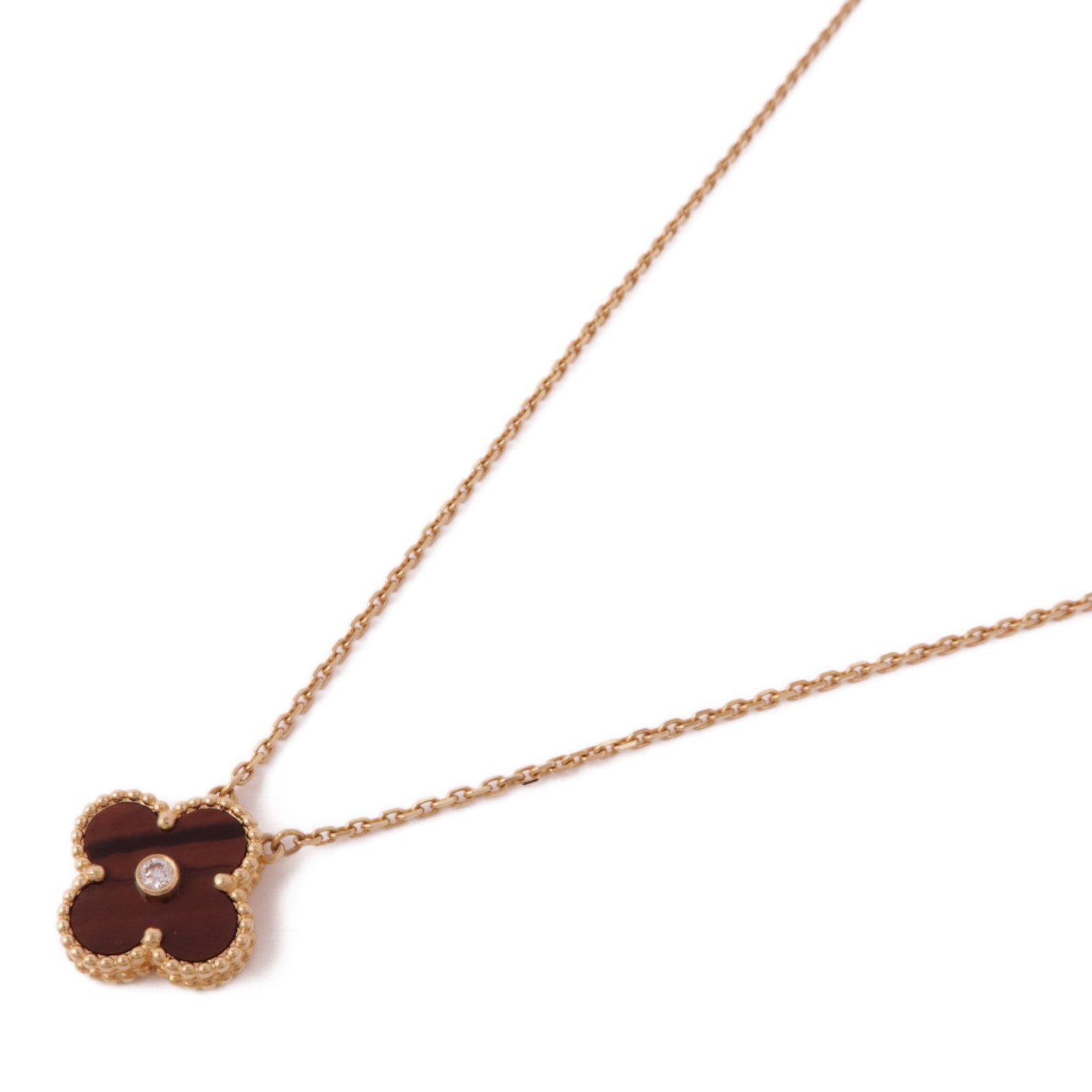 Van Cleef & Arpels 【激減優惠】18K玫瑰金Vintage Alhambra Bullseye Dia項鍊
