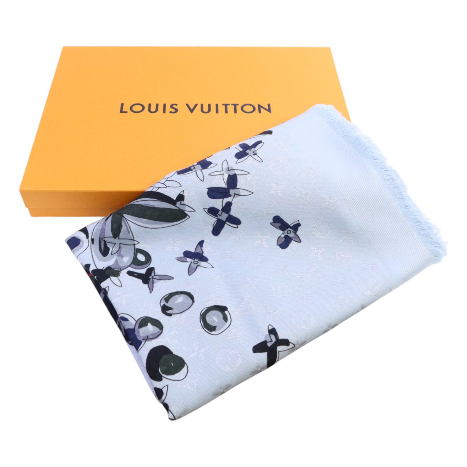 LOUIS VUITTON 羊毛/絲質Scarf絲巾