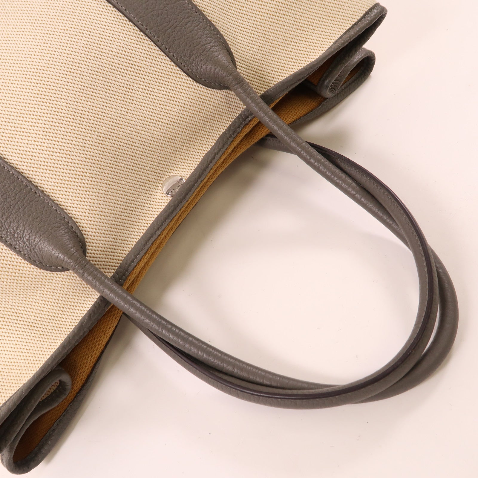 HERMES 帆布Garden Party 36銀扣肩背袋