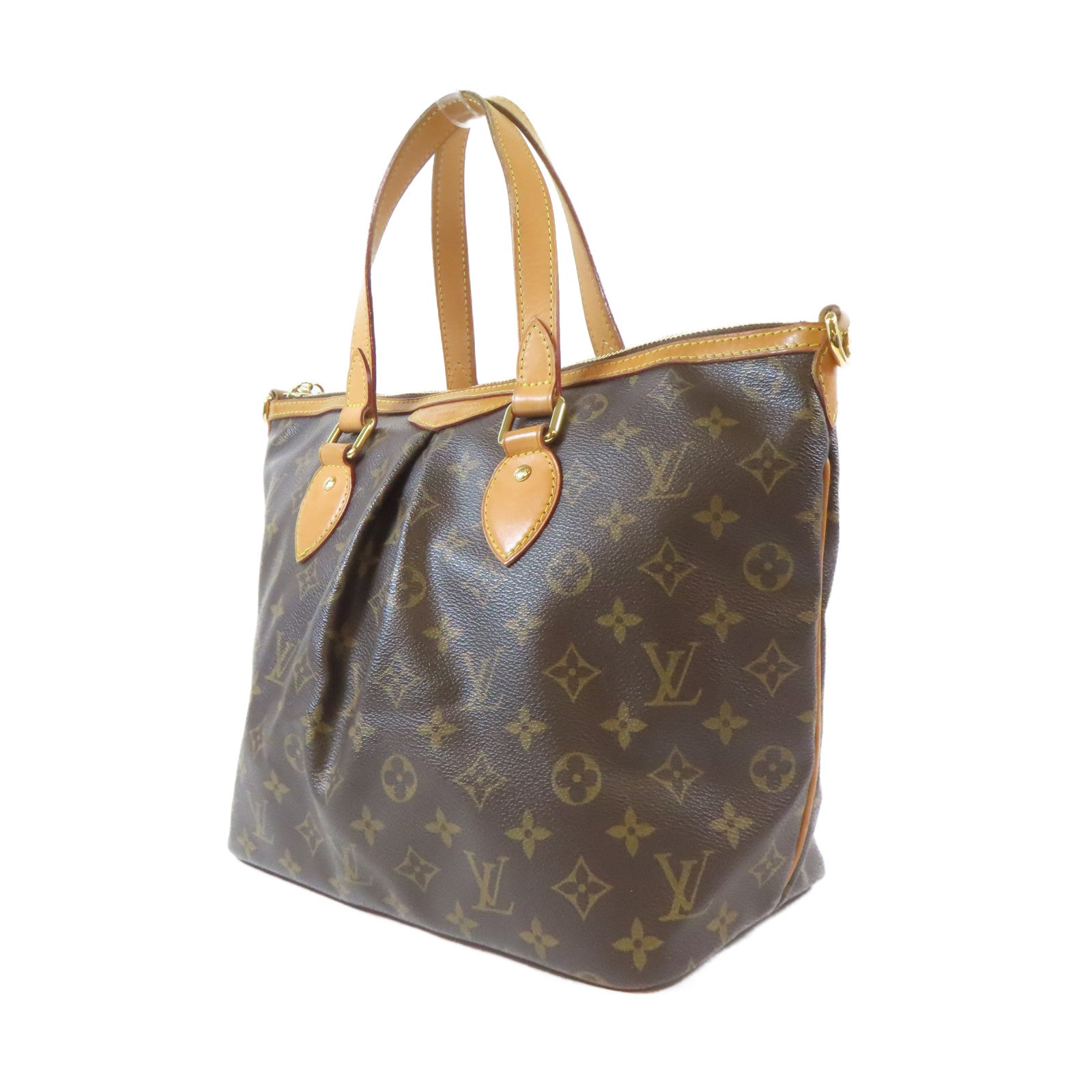 LOUIS VUITTON Monogram Palermo PM 2 Way Shoulder金扣手挽肩背兩用袋啡色