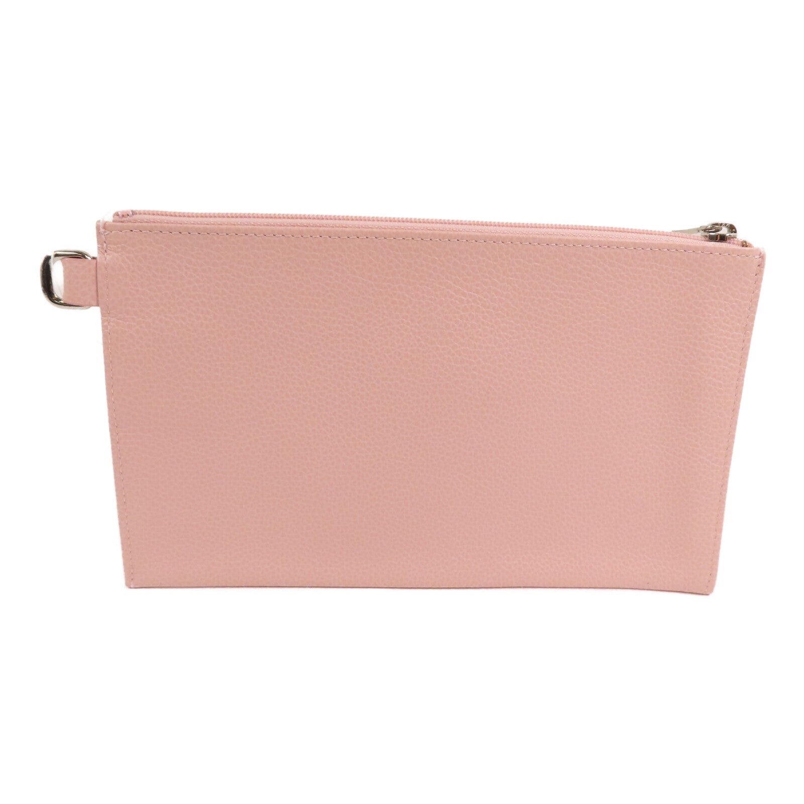 Longchamp 牛皮皮革Clutch銀扣手拿包