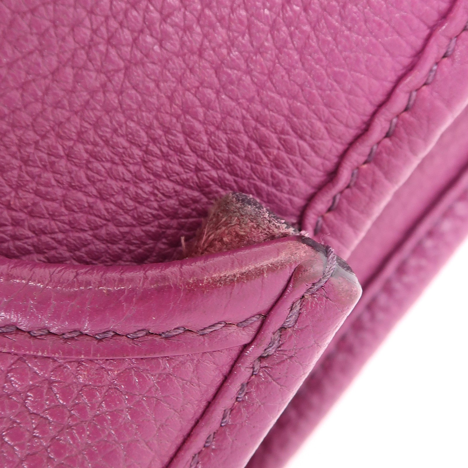 HERMES Clemence皮革Evelyne PM金扣肩背袋Anemone海葵紫色
