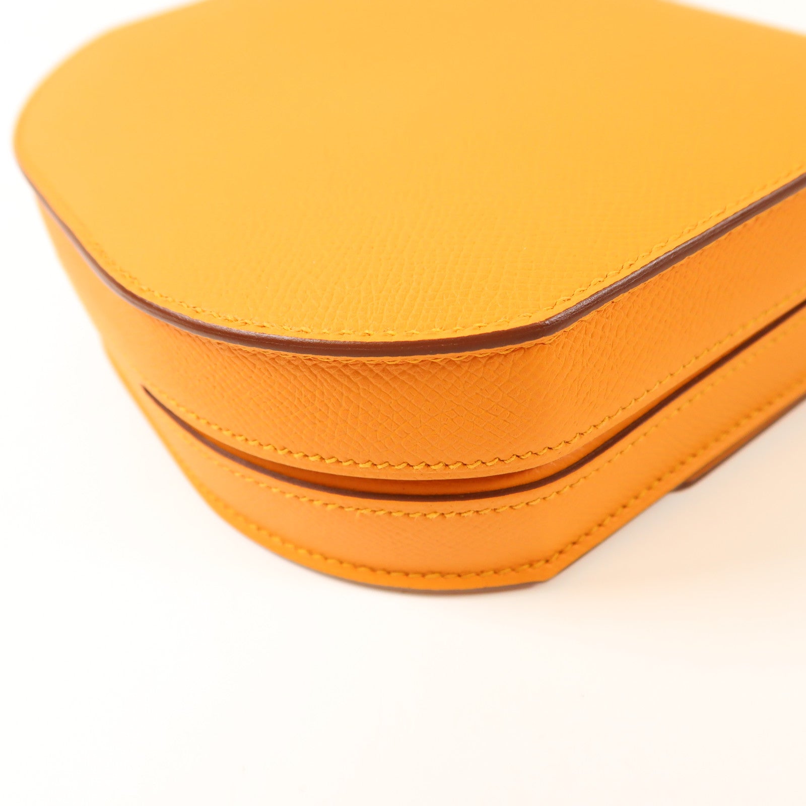 HERMES Epsom皮革Mini Mosaique銀扣肩背袋Abricot