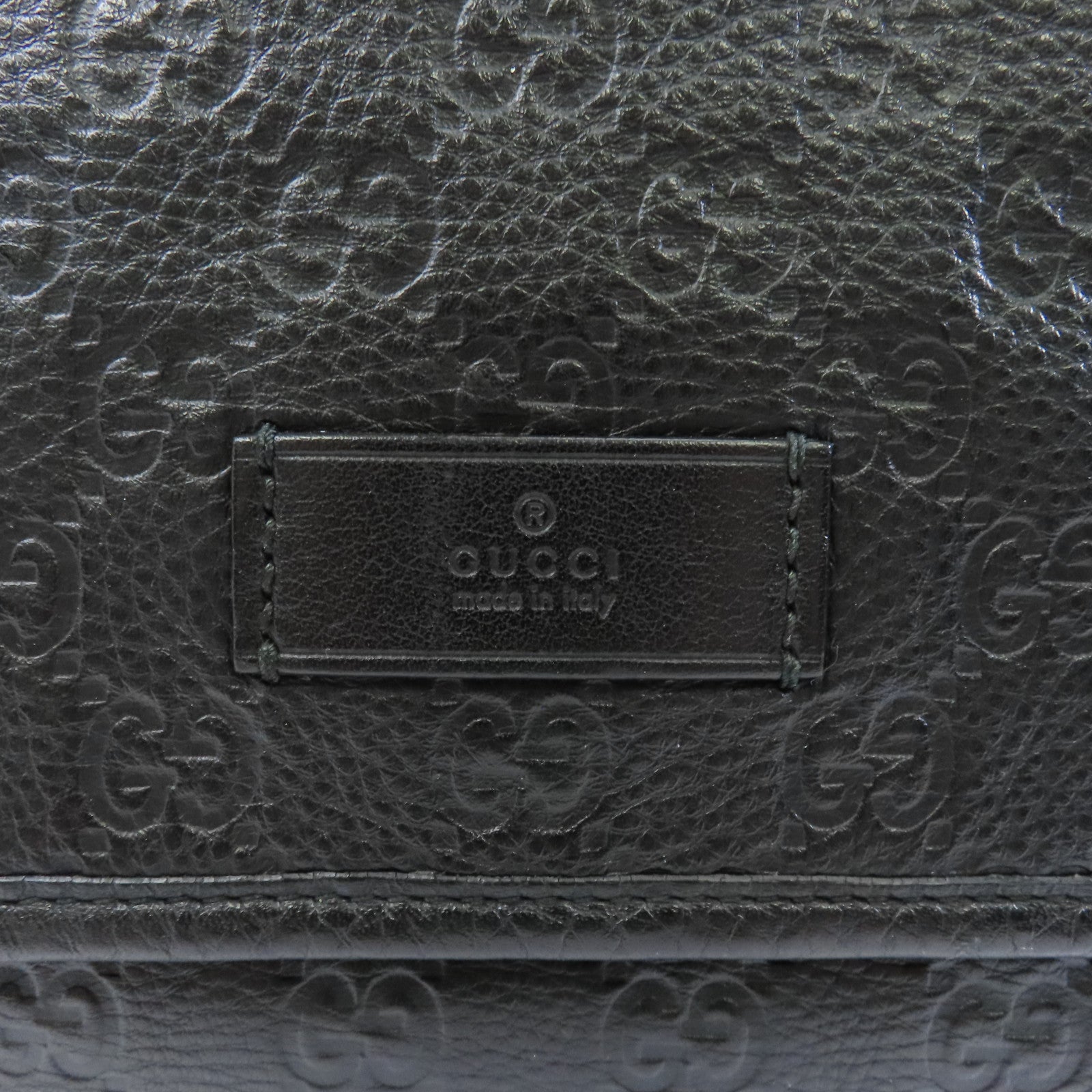 GUCCI 牛皮皮革Shoulder Bag銀扣肩背袋黑色