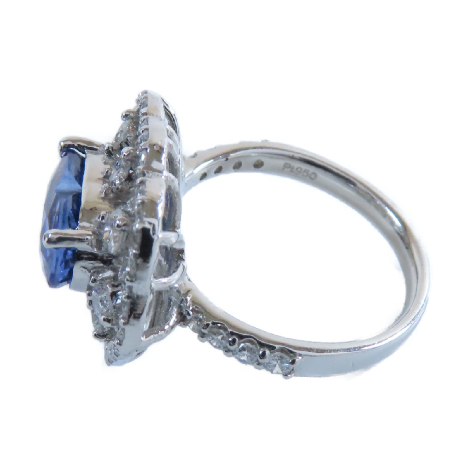 JEWELRY 【激減優惠】PT950鉑金Ring3.63ct藍寶石/1.00ct鑽石戒指US#6.25