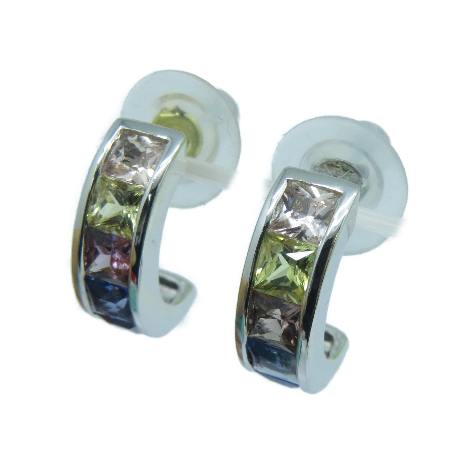 JEWELRY **【激減優惠】18K白金Earrings 1.60ct/1.50ct彩色寶石耳環