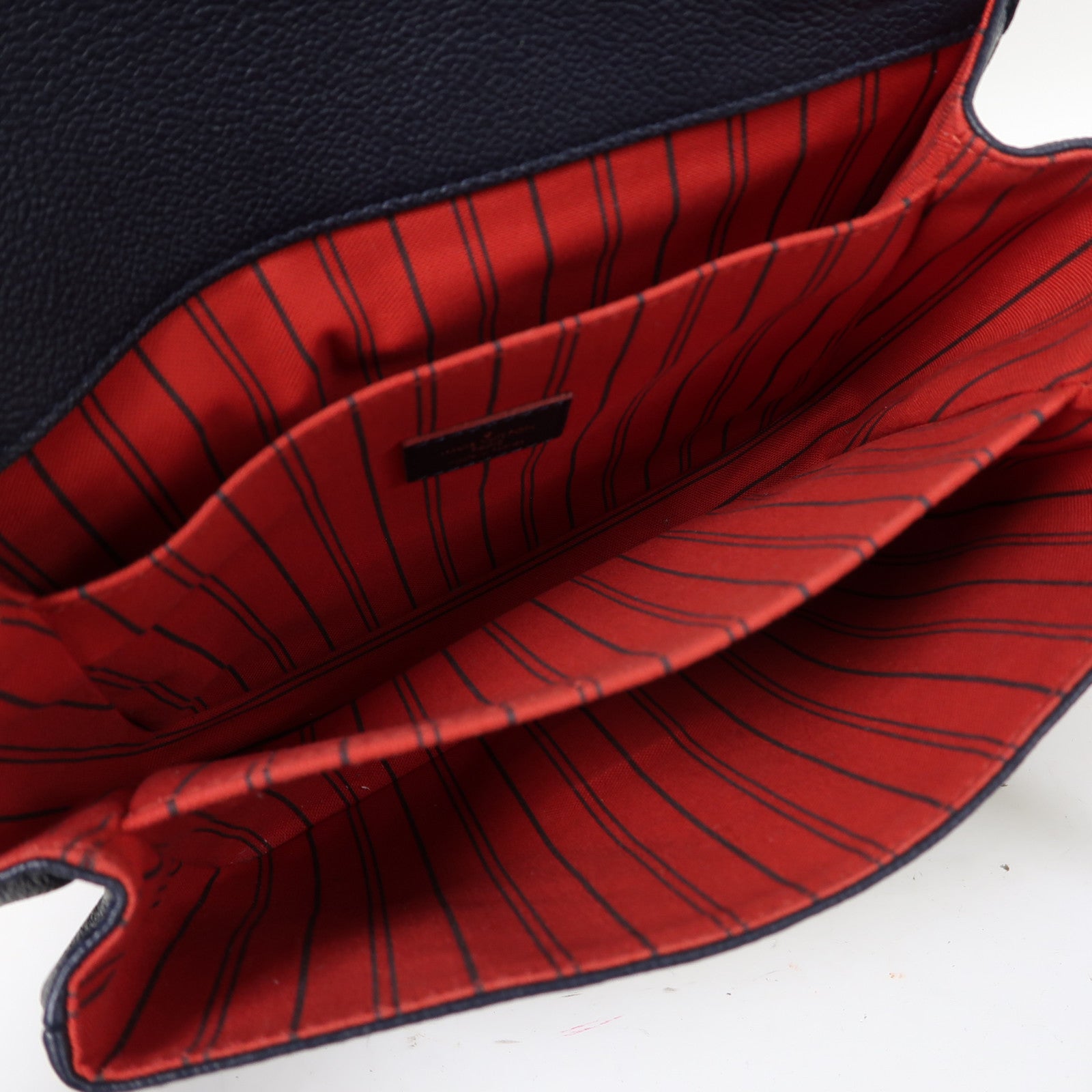 LOUIS VUITTON Monogram Empreinte Metis MM金扣手挽肩背兩用袋深藍色