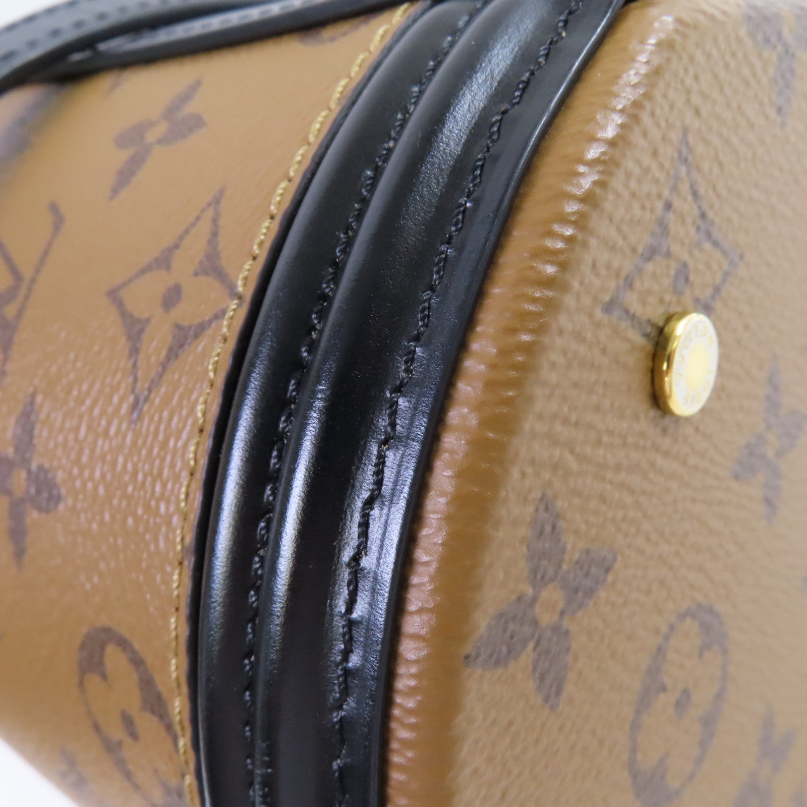 LOUIS VUITTON 【激減優惠】Monogram Reverse Cannes 2Way Shoulder Bag金扣手挽肩背兩用袋啡色/黑色