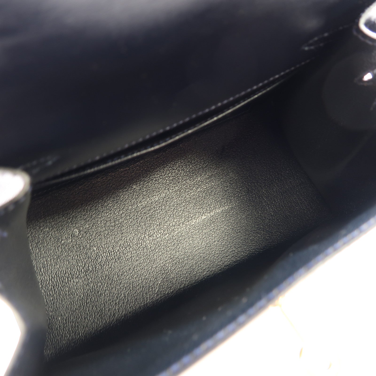 HERMES 【激減優惠】Box Calf皮革Mini Kelly金扣手挽肩背兩用袋Bleu Indigo/深藍色