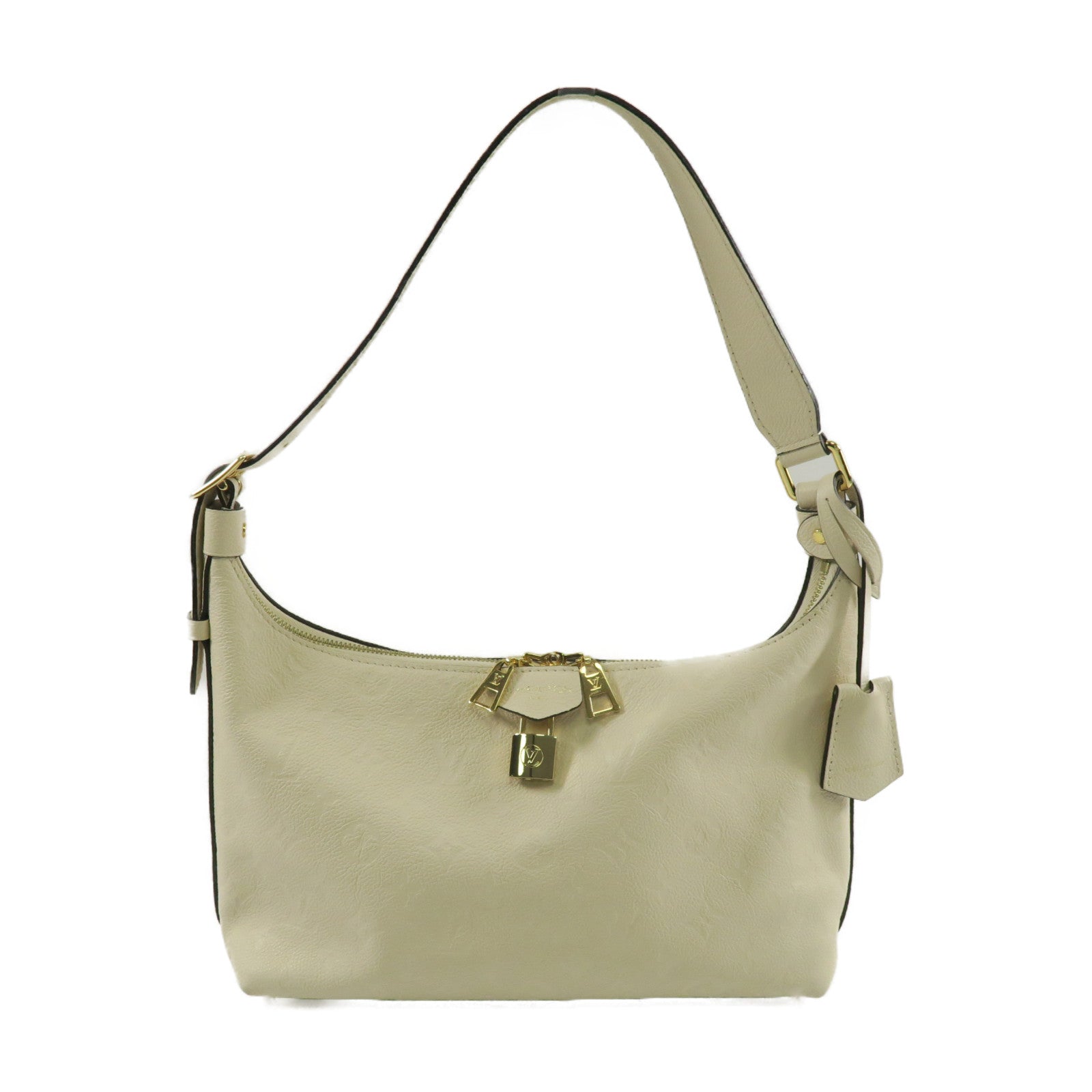 LOUIS VUITTON Monogram Empreinte Sac Sport Handbag金扣肩背袋米色