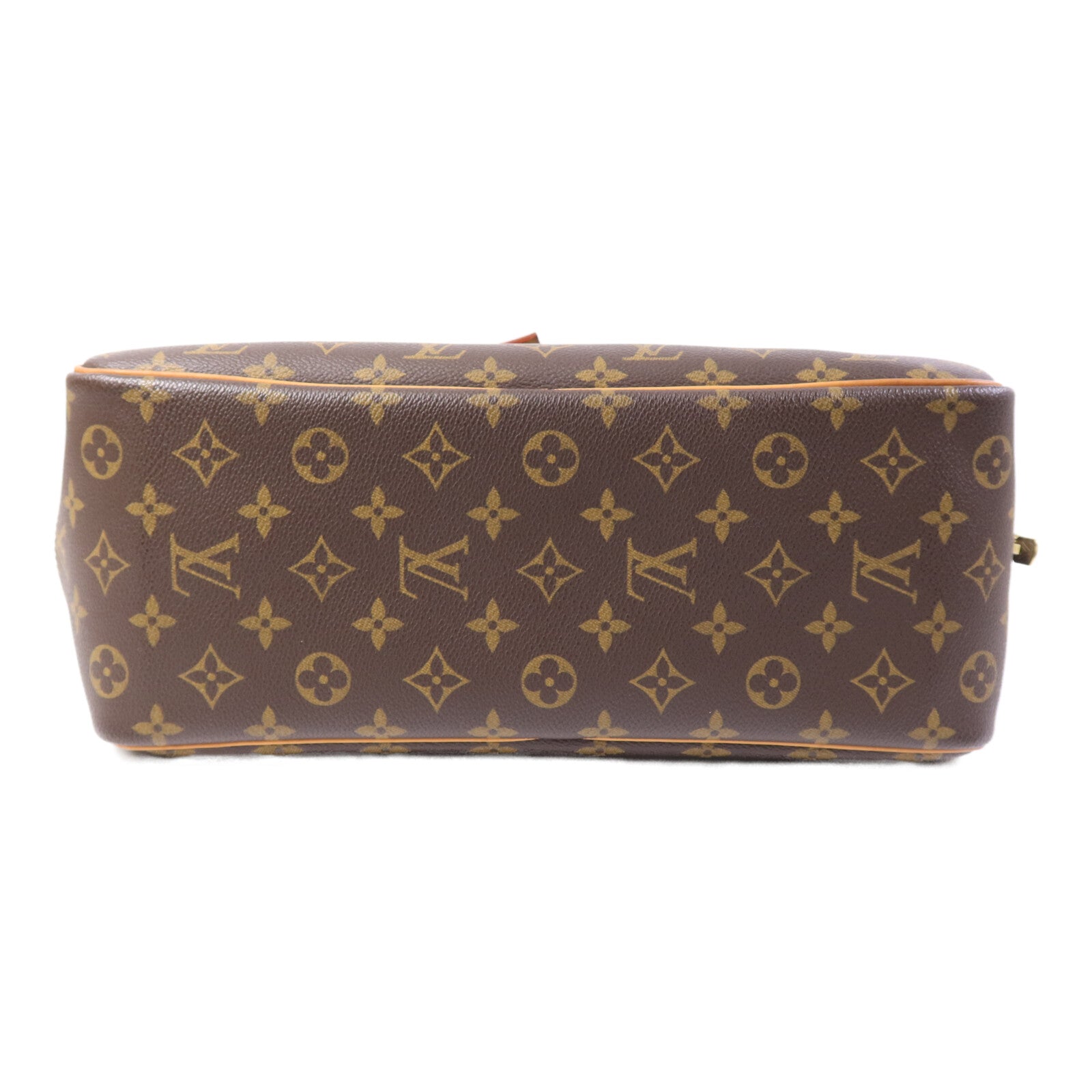 LOUIS VUITTON Monogram Deauville金扣手挽袋棕色