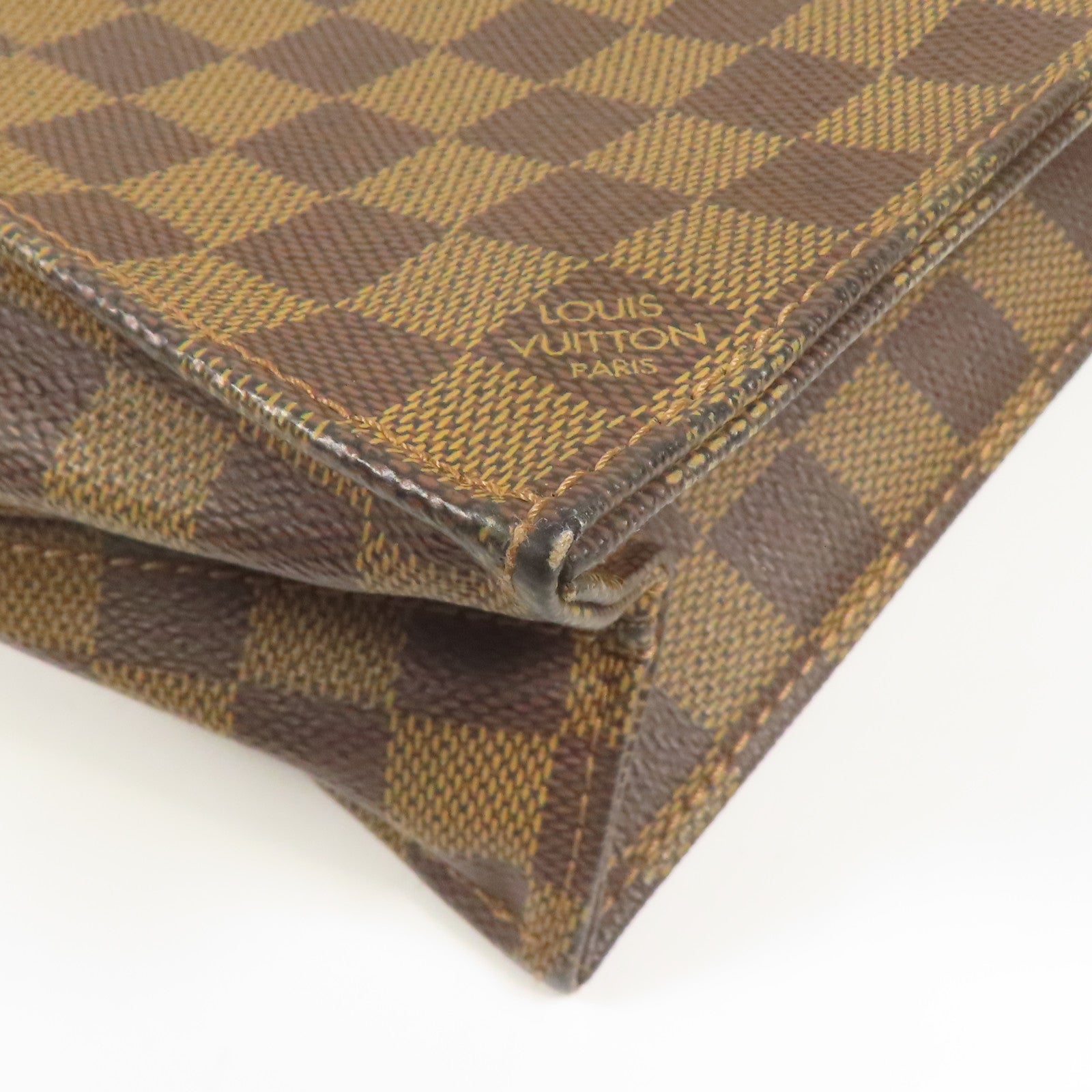 LOUIS VUITTON Damier Sac Plat金扣手挽袋