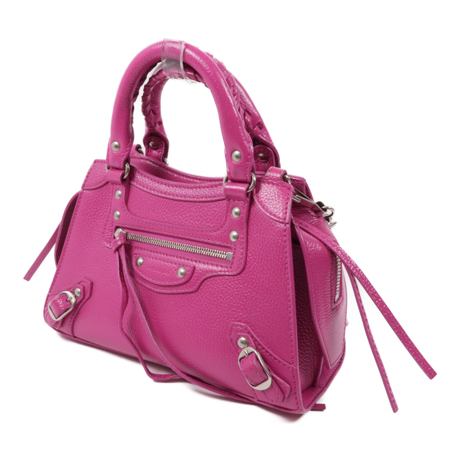 BALENCIAGA 牛皮皮革Neo Classic City Mini銀扣手挽肩背兩用袋