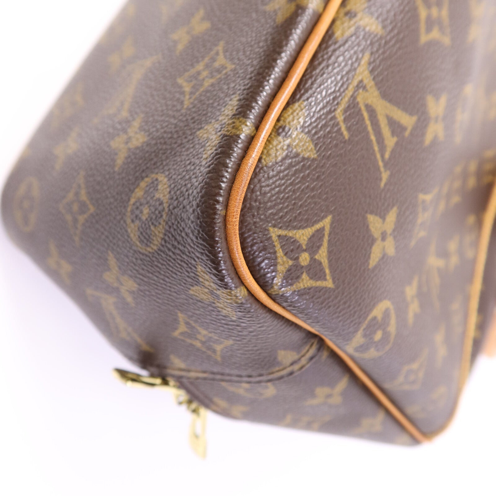 LOUIS VUITTON Monogram Deauville金扣手挽袋棕色