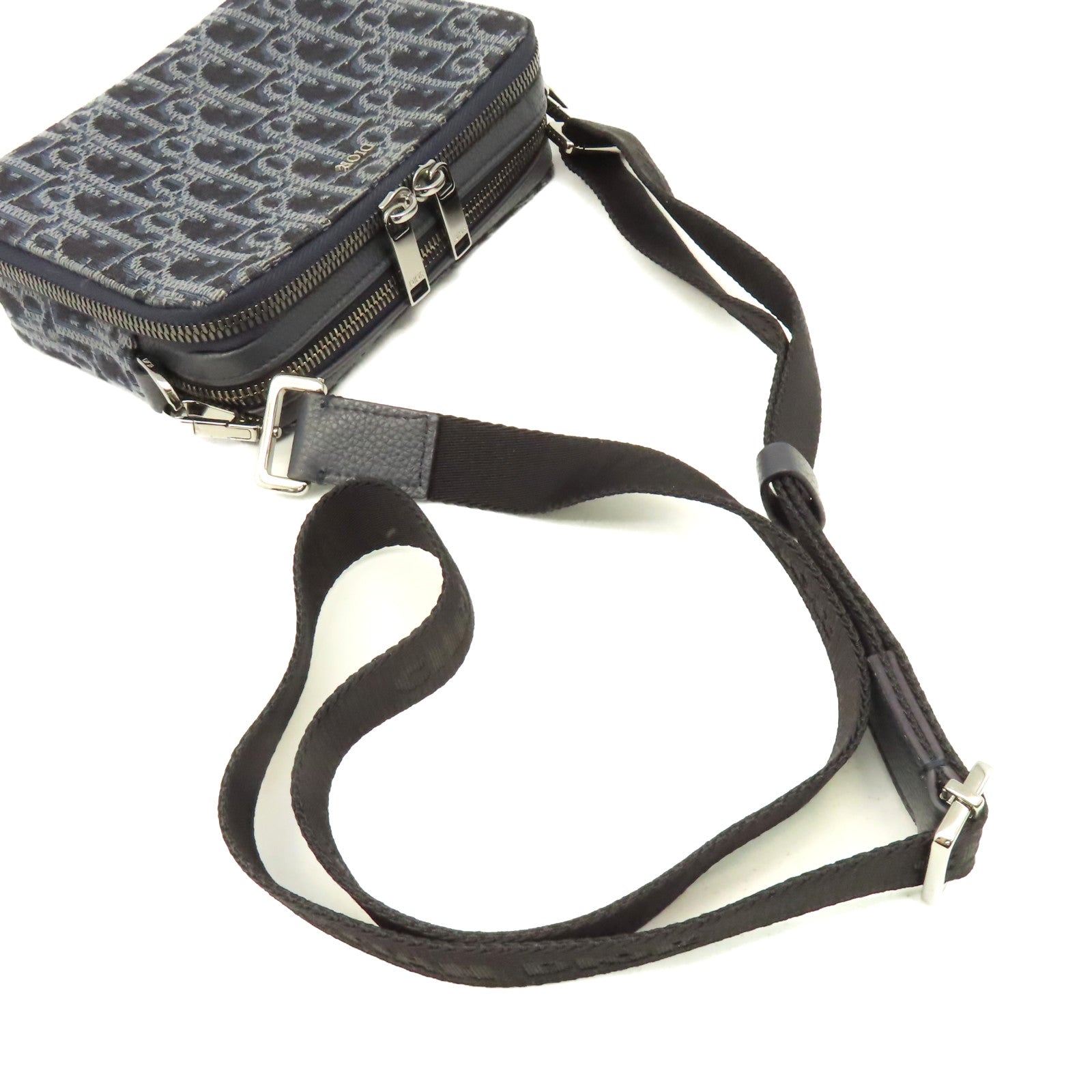 Dior 【激減優惠】帆布Oblique Jacquard Shoulder Bag肩背袋寶藍色