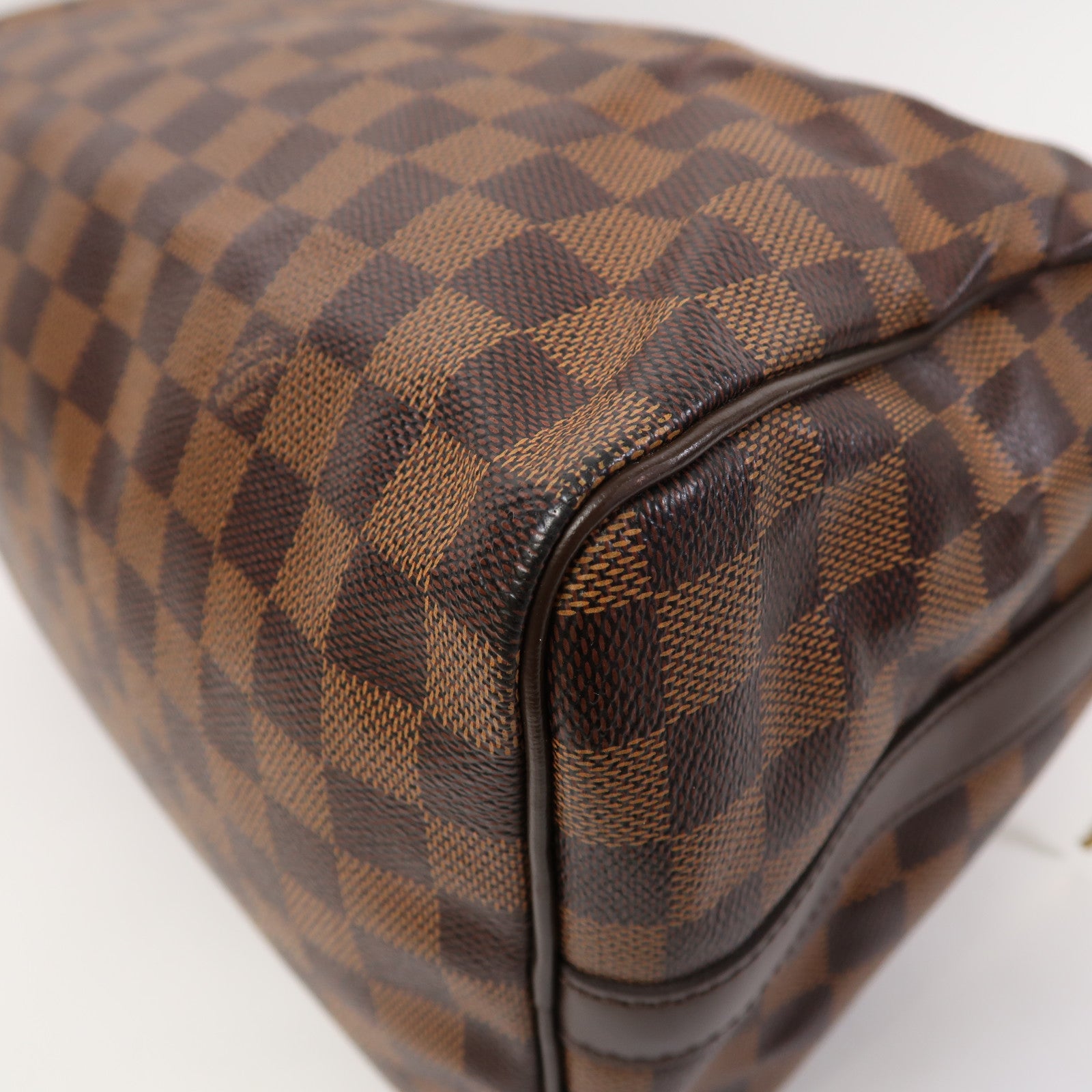 LOUIS VUITTON Damier Ebene Speedy 30金扣手挽肩背兩用袋啡色