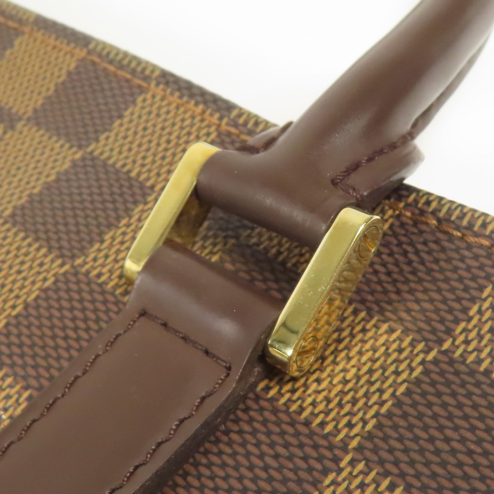 LOUIS VUITTON Damier Sac Plat金扣手挽袋