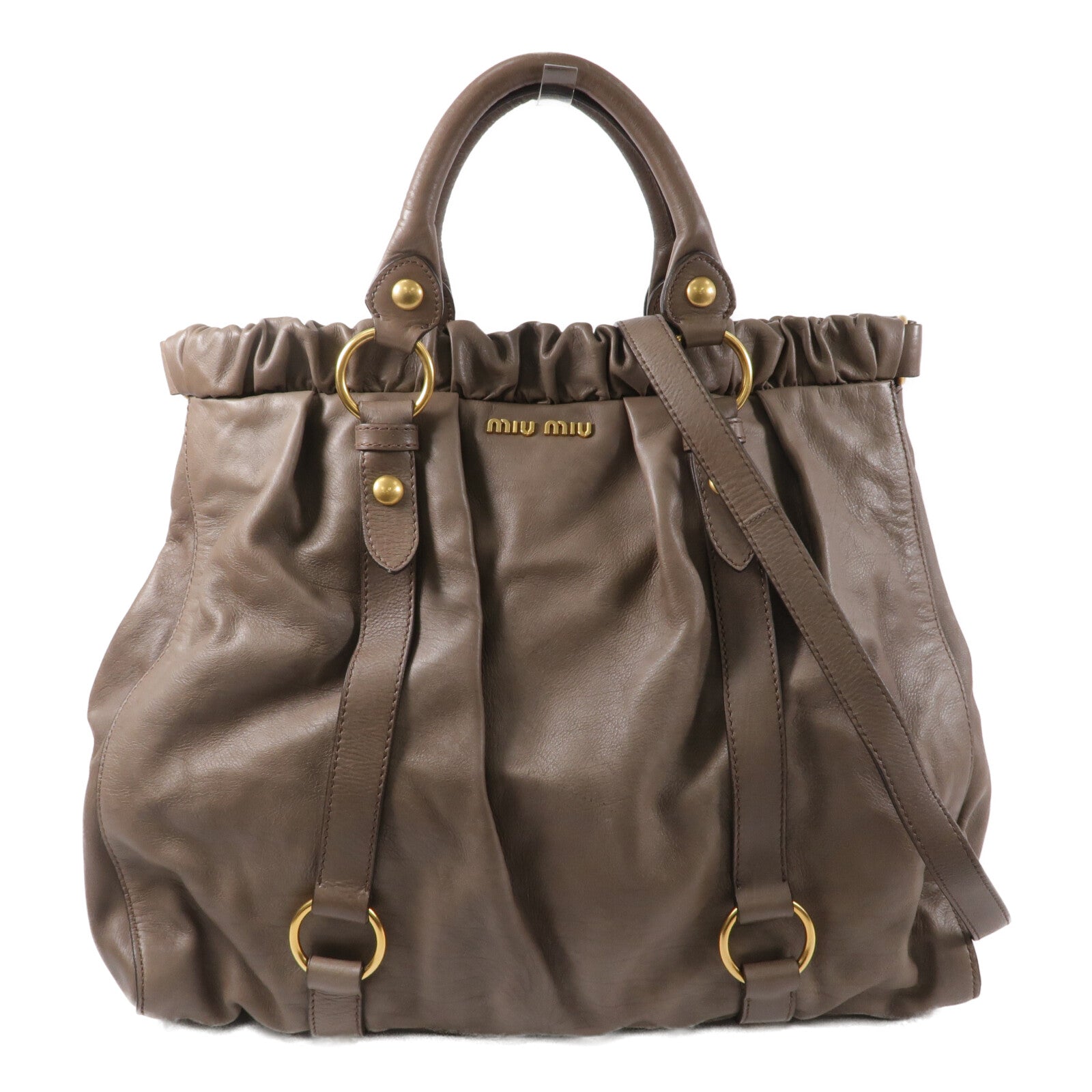 Miu Miu 牛皮皮革2 Way Shoulder手挽肩背兩用袋