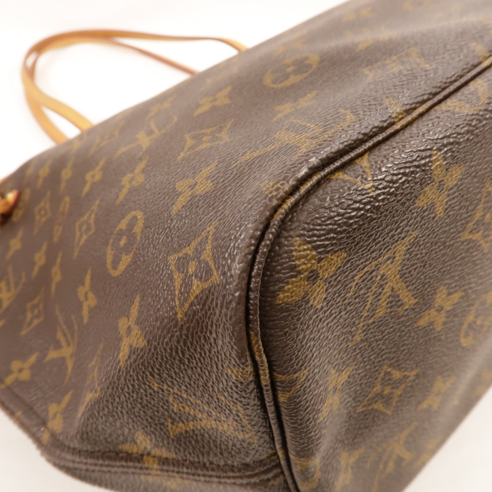 LOUIS VUITTON Monogram Neverfull MM金扣手挽袋