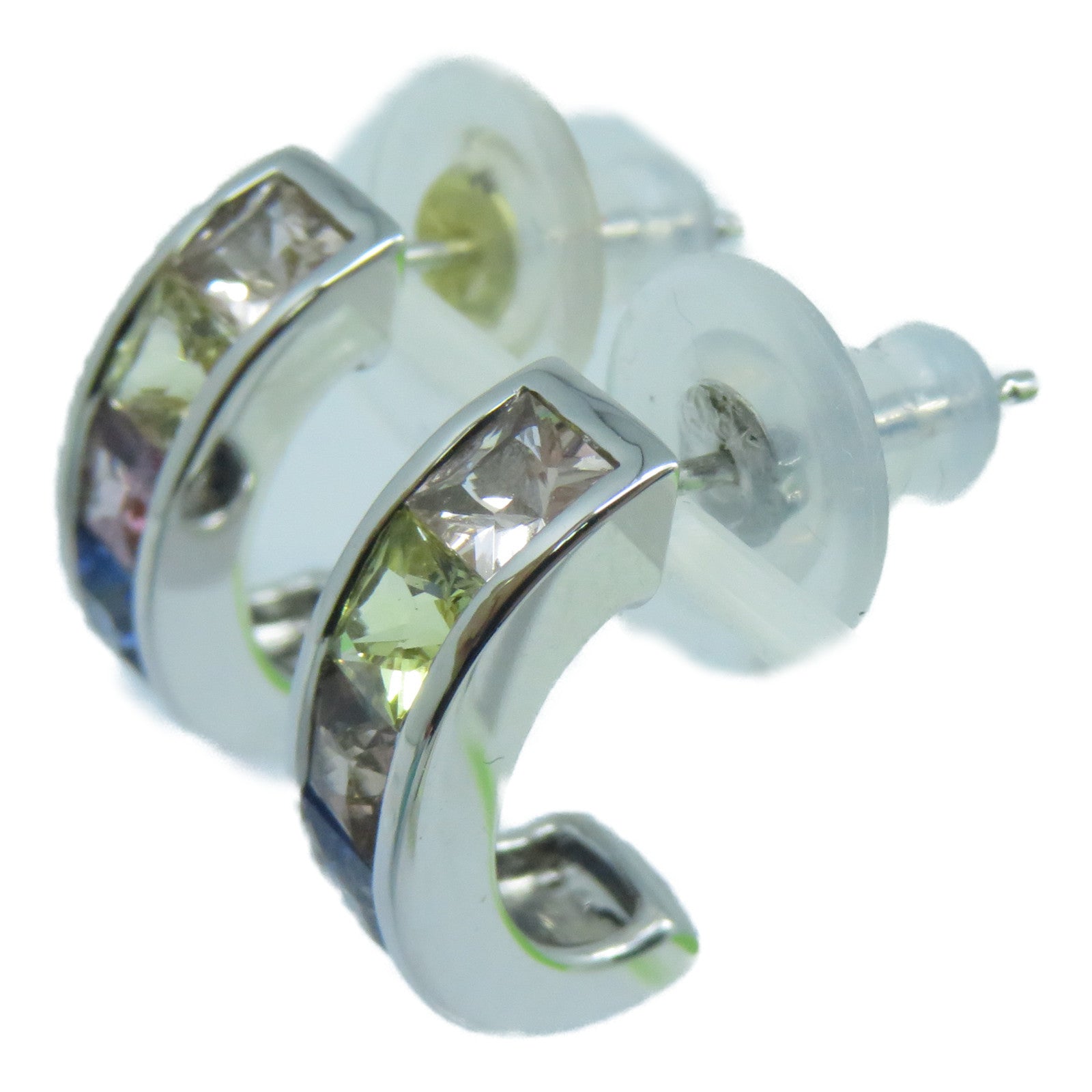 JEWELRY **【激減優惠】18K白金Earrings 1.60ct/1.50ct彩色寶石耳環