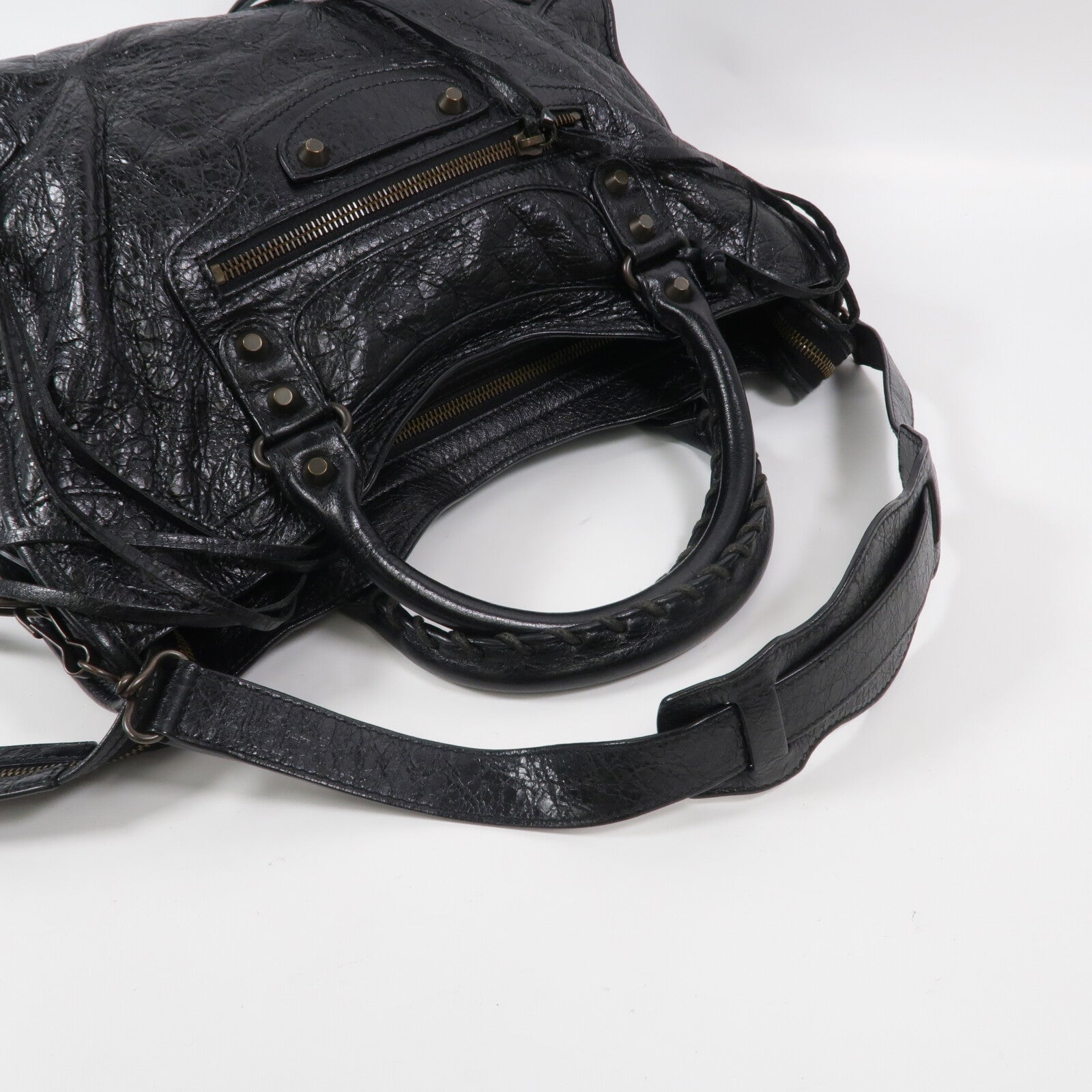 BALENCIAGA 羊皮皮革City手挽肩背兩用袋