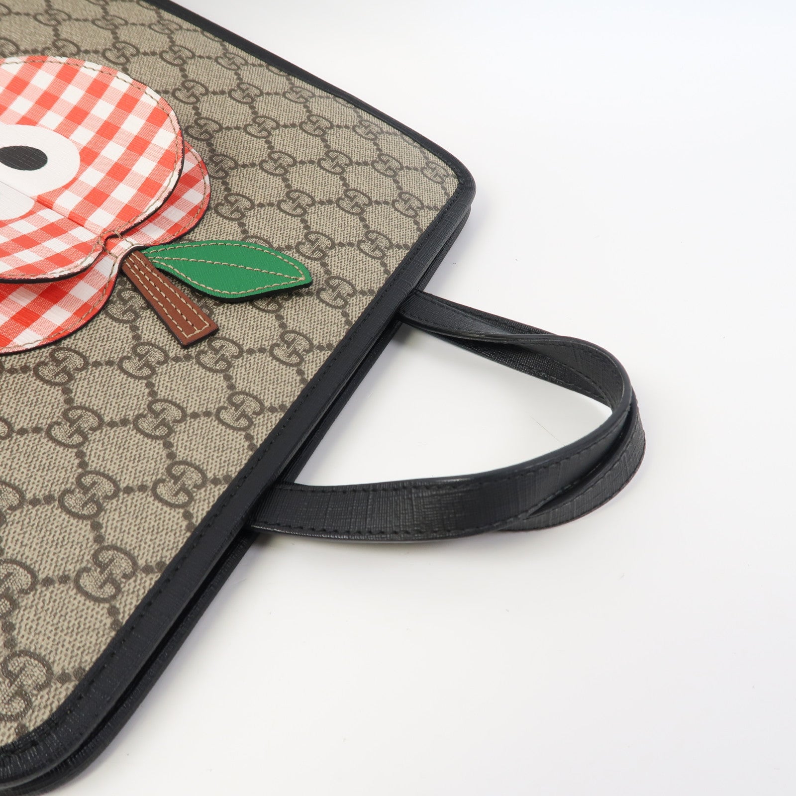 GUCCI 塗層帆布Apple Hand Bag銀扣手挽袋灰色