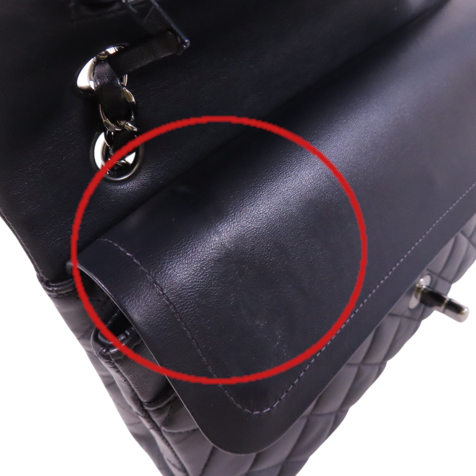 CHANEL 羊皮皮革Classic 25銀扣鏈帶肩背袋