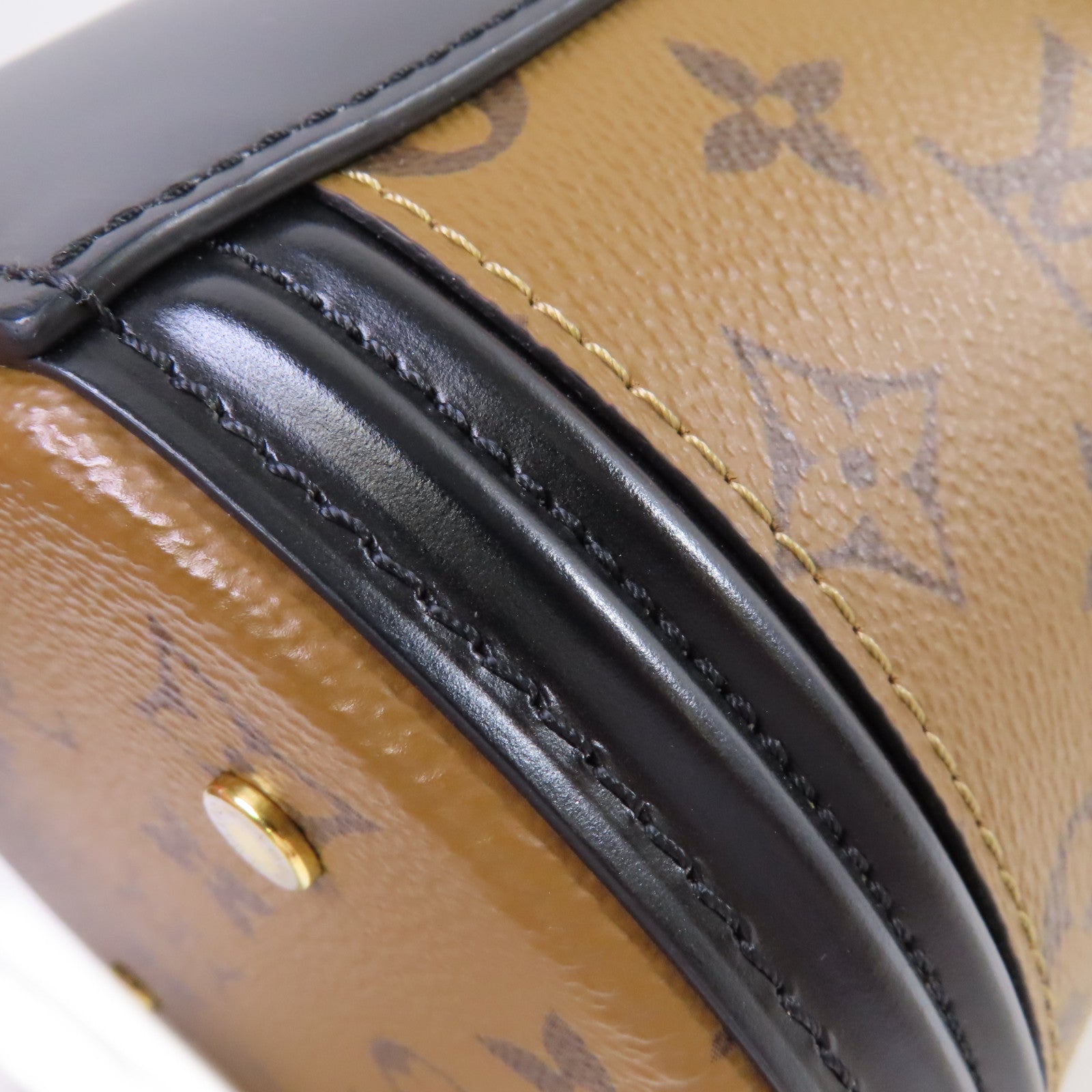 LOUIS VUITTON 【激減優惠】Monogram Reverse Cannes 2Way Shoulder Bag金扣手挽肩背兩用袋啡色/黑色
