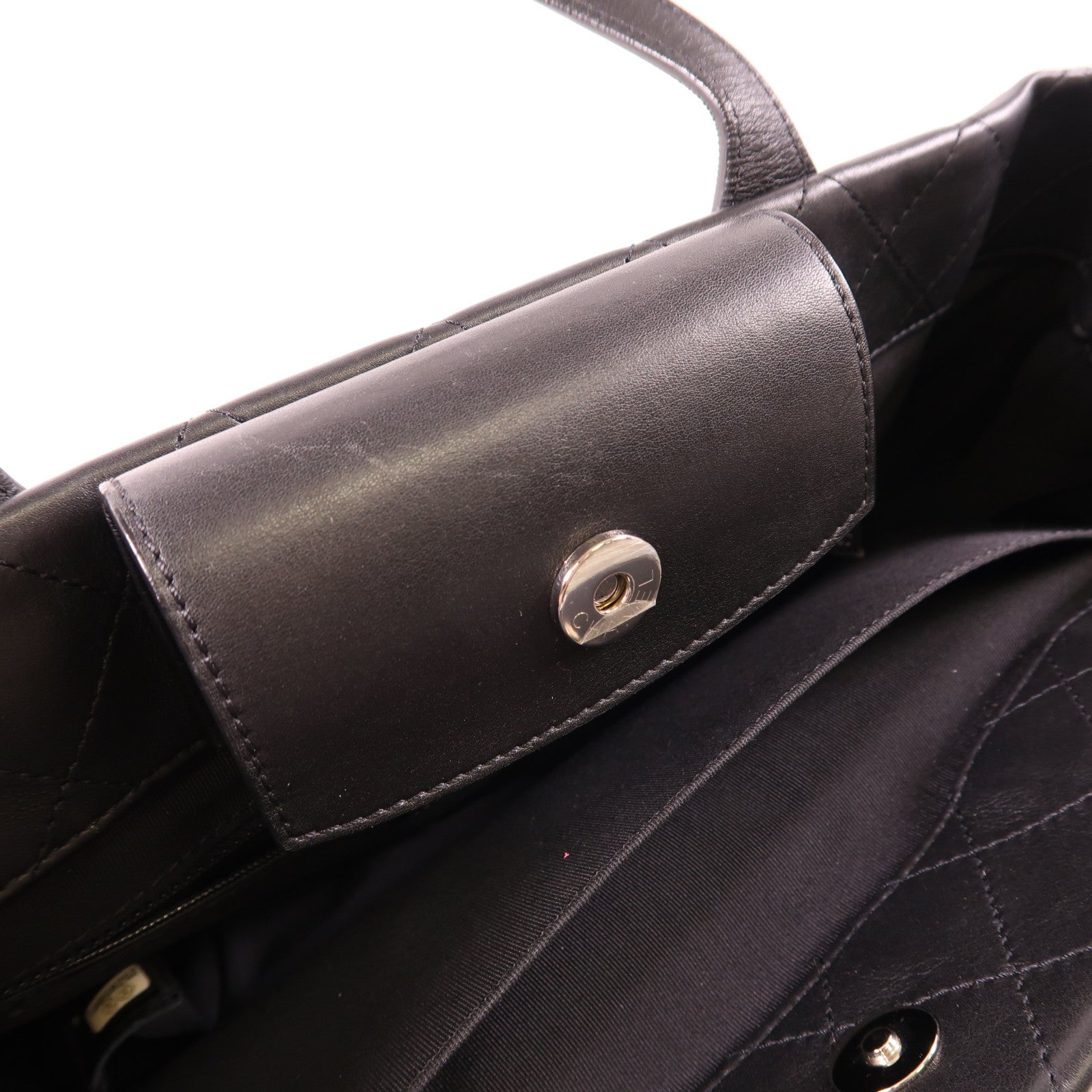 CHANEL 牛皮皮革2way Shoulder銀扣鏈帶手挽肩背兩用袋