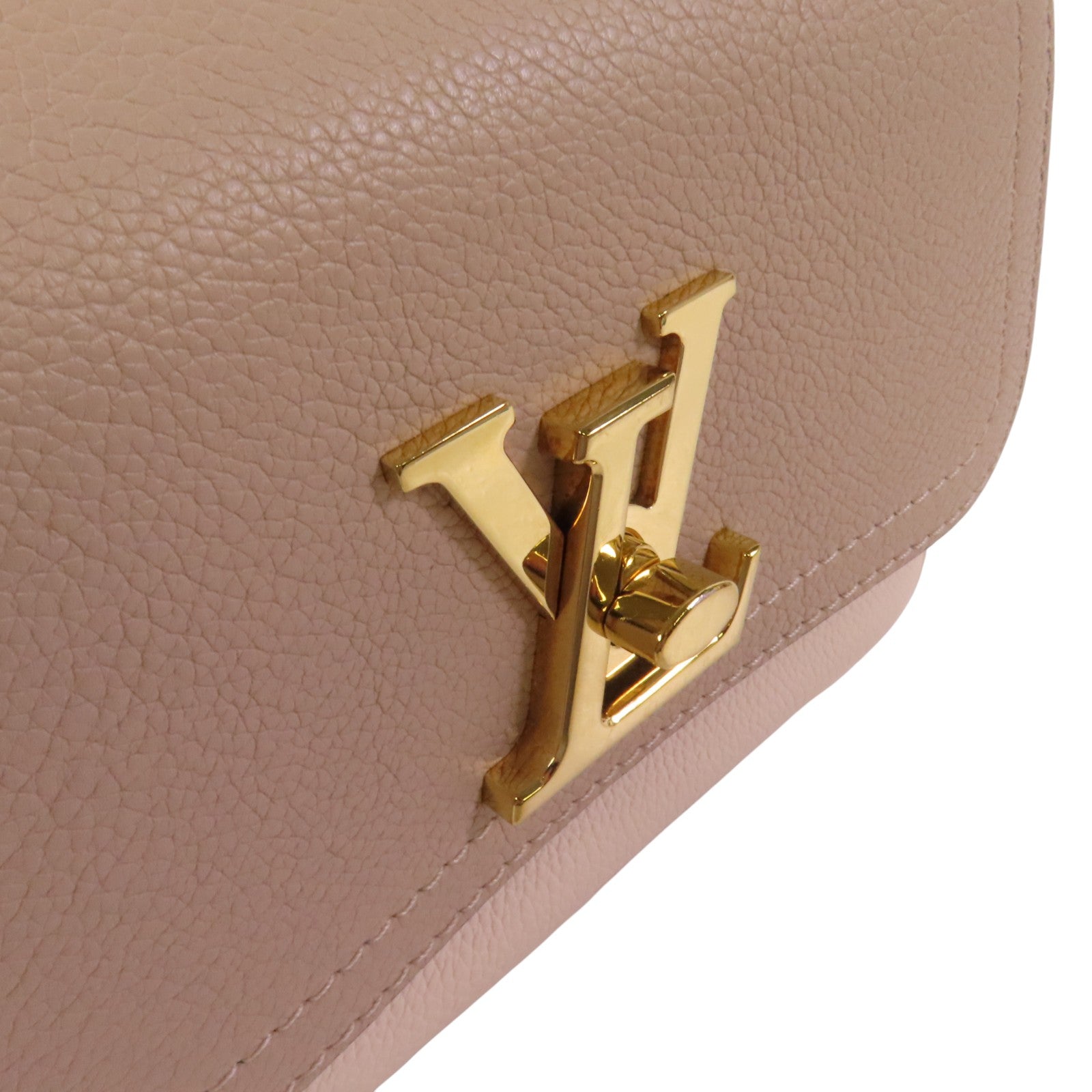 LOUIS VUITTON Greige Lockme Tender金扣肩背袋