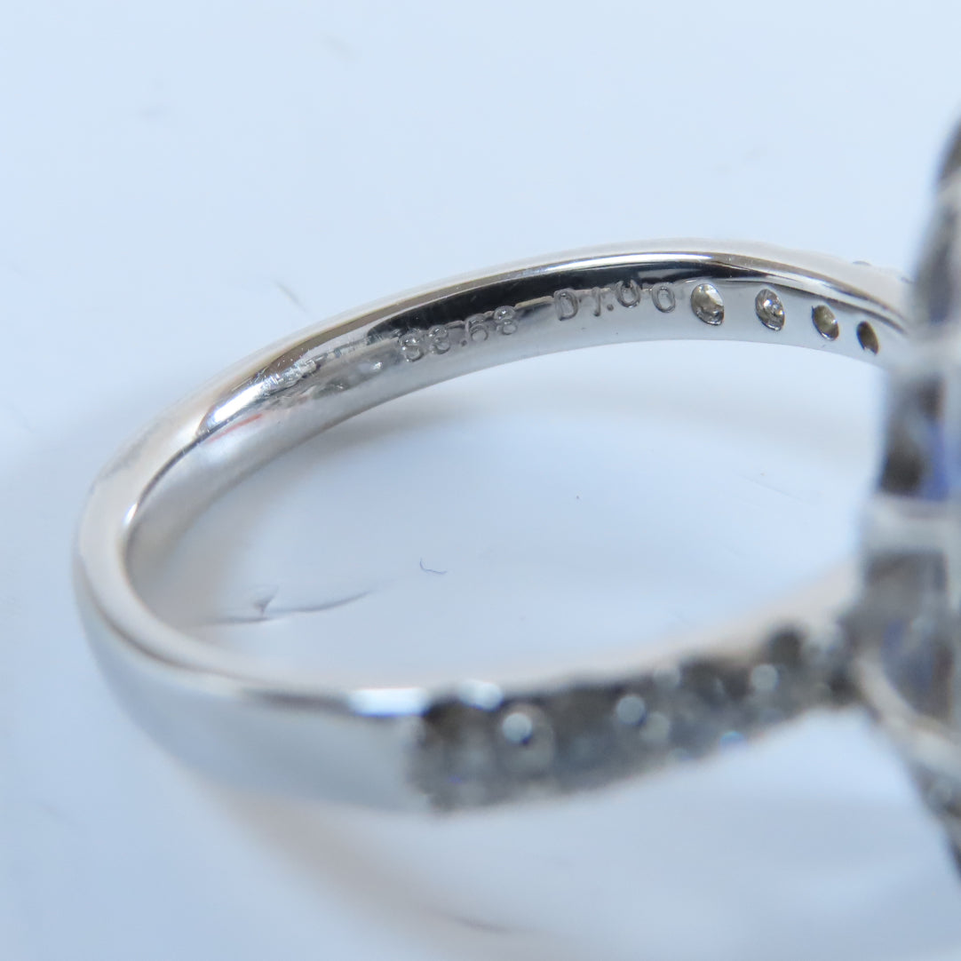 JEWELRY 【激減優惠】PT950鉑金Ring3.63ct藍寶石/1.00ct鑽石戒指US#6.25