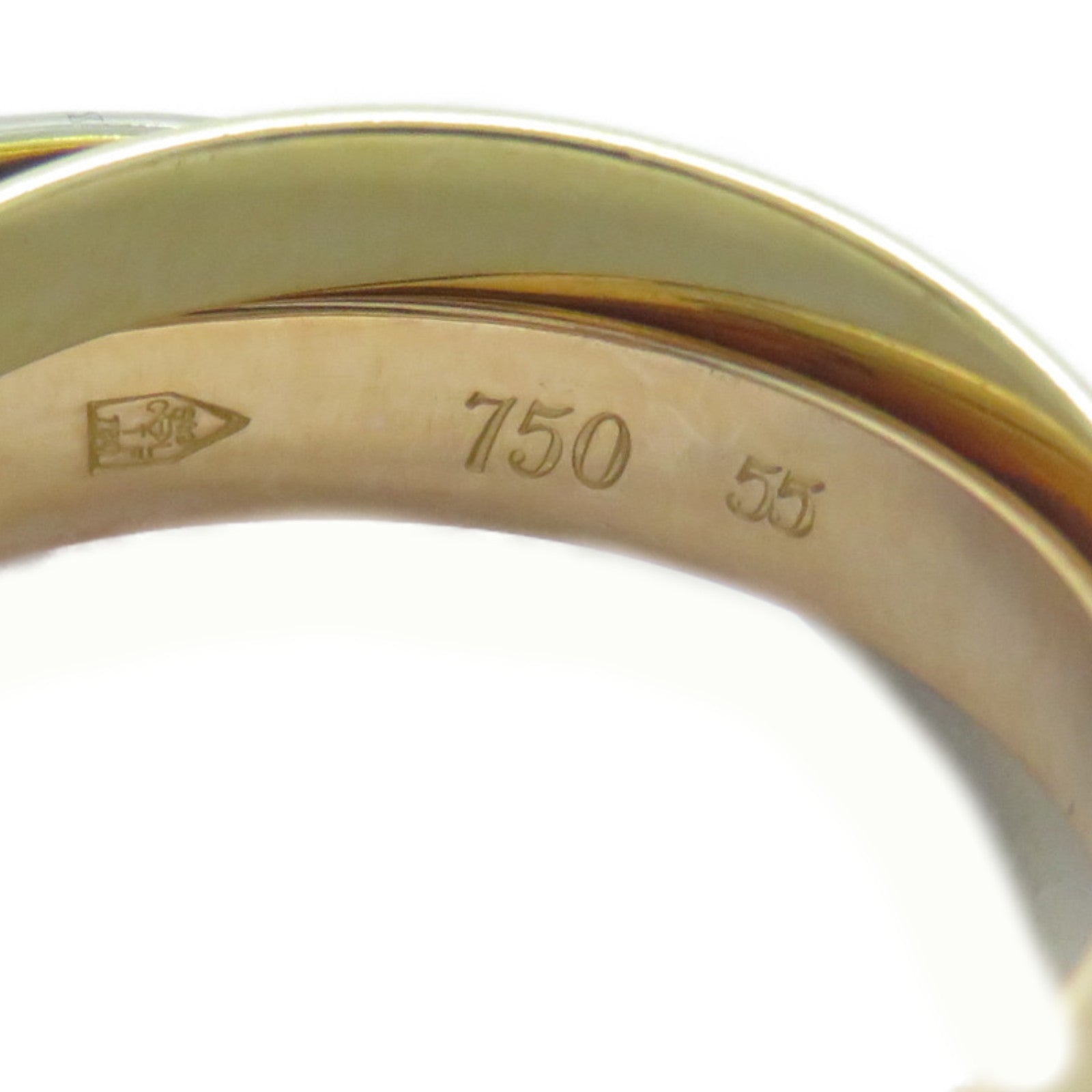CARTIER 18K黃金/白金/玫瑰金Les Must De Trinity戒指Cartier#55/US#7.25